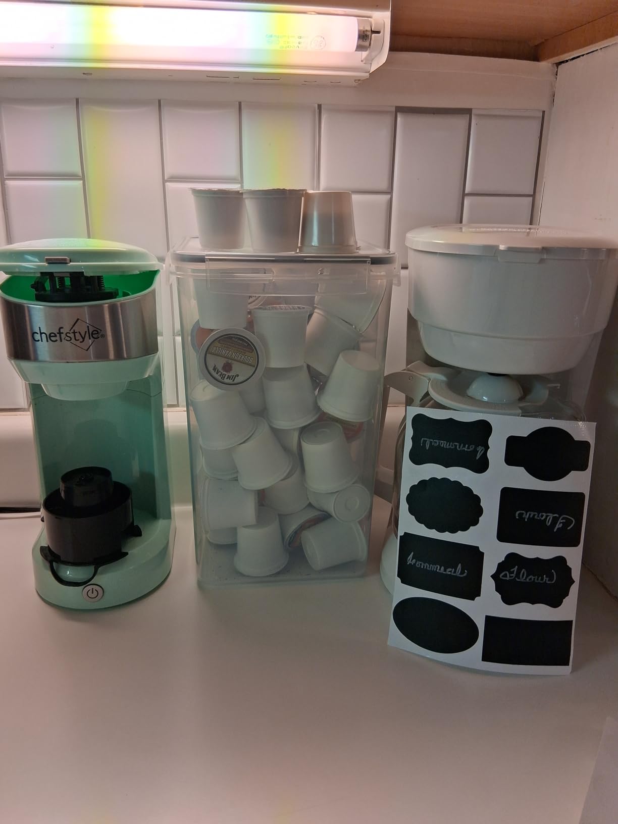 Vtopmart 4 PCS Large Food Storage Containers 5.2L / 175oz, 4 Pieces BPA Free Plastic Airtight Canisters for Flour, Sugar, Baking Supplies, Rice with Lids, 4 Measuring Cups and 24 Labels, Black customer photo 1