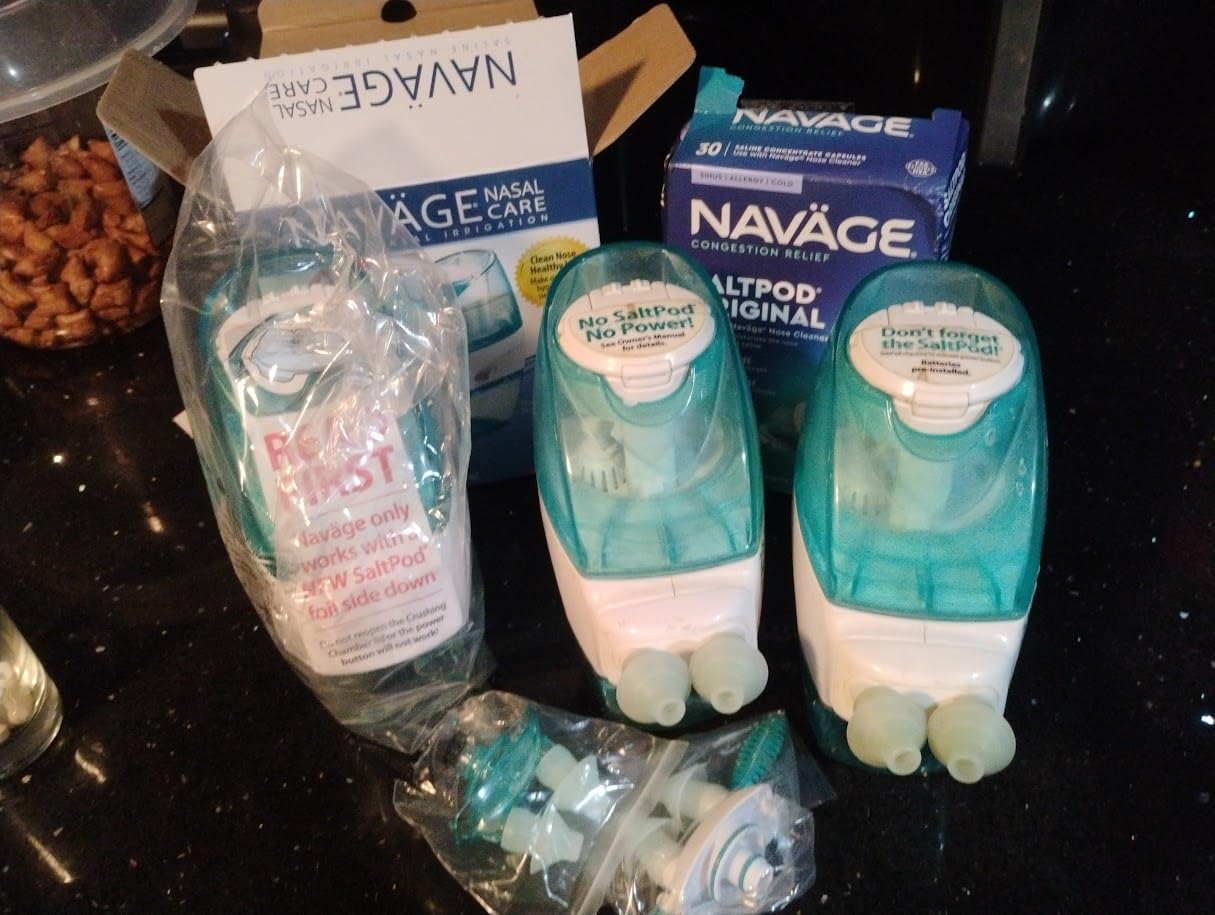 Navage Multi-User Bundle - Navage Irrigation System - Saline Nasal Rinse Kit with 1 Nose Cleaner, 30 Salt Pods, and Extra Nasal Dock and Pair of Nose Pillows customer photo 1