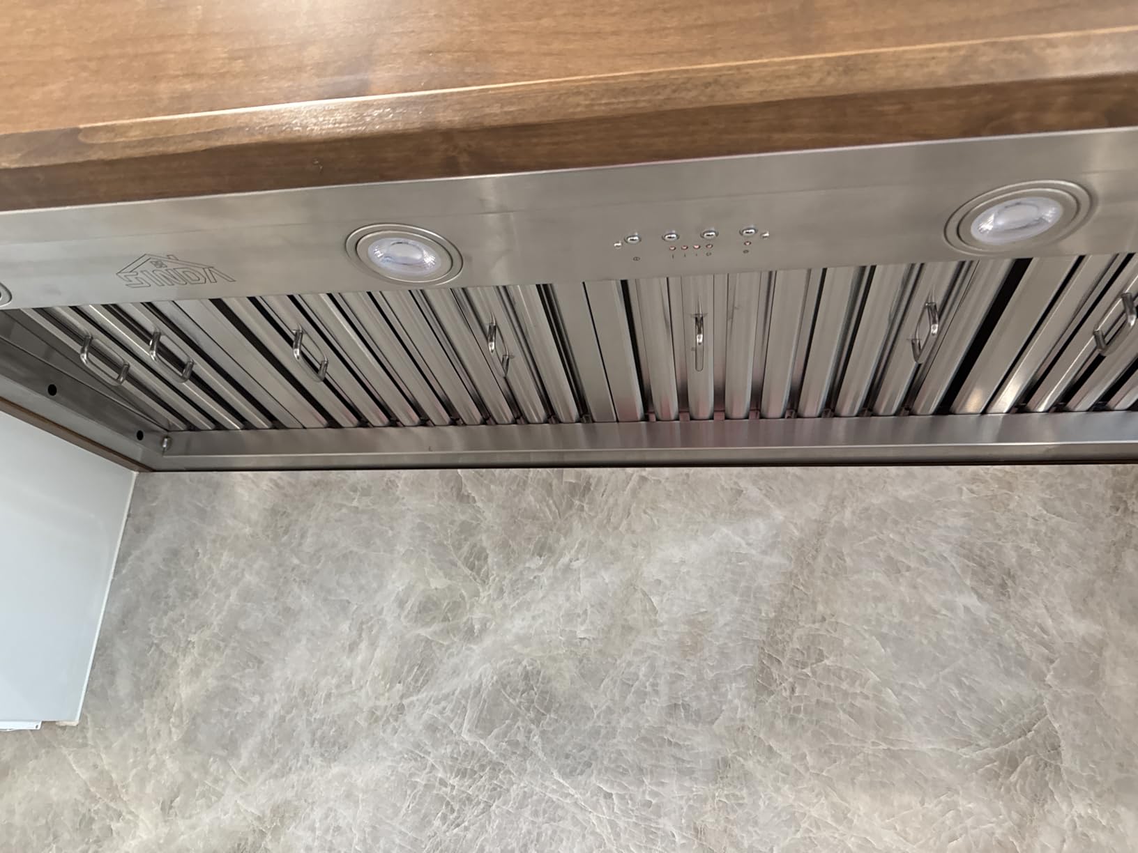 SINDA 48 inch Built-in/Insert Range Hood 1150 CFM, Stainless Steel Under Cabinet Range Hood Kitchen Vent Hood with Liner and SINDA Internal Motor, 4-Speed Fan, Adjustable Lights, Baffle Filter customer photo 2