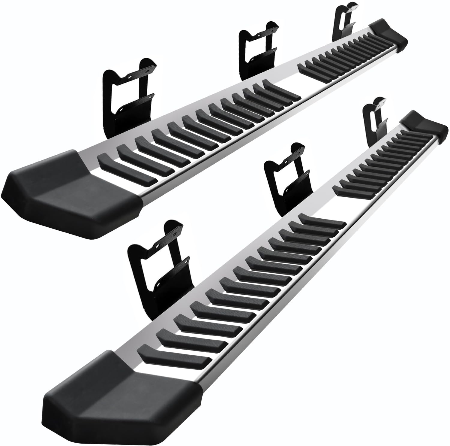 COMNOVA Pair Running Boards Compatible with 2015-2026 Ford F150 Crew Cab with 4 Full Size Doors, Truck Side Steps, Width 6 Inches, V Style Step Boards, Stainless Steel Nerf Bars, Step Bars. customer photo 1