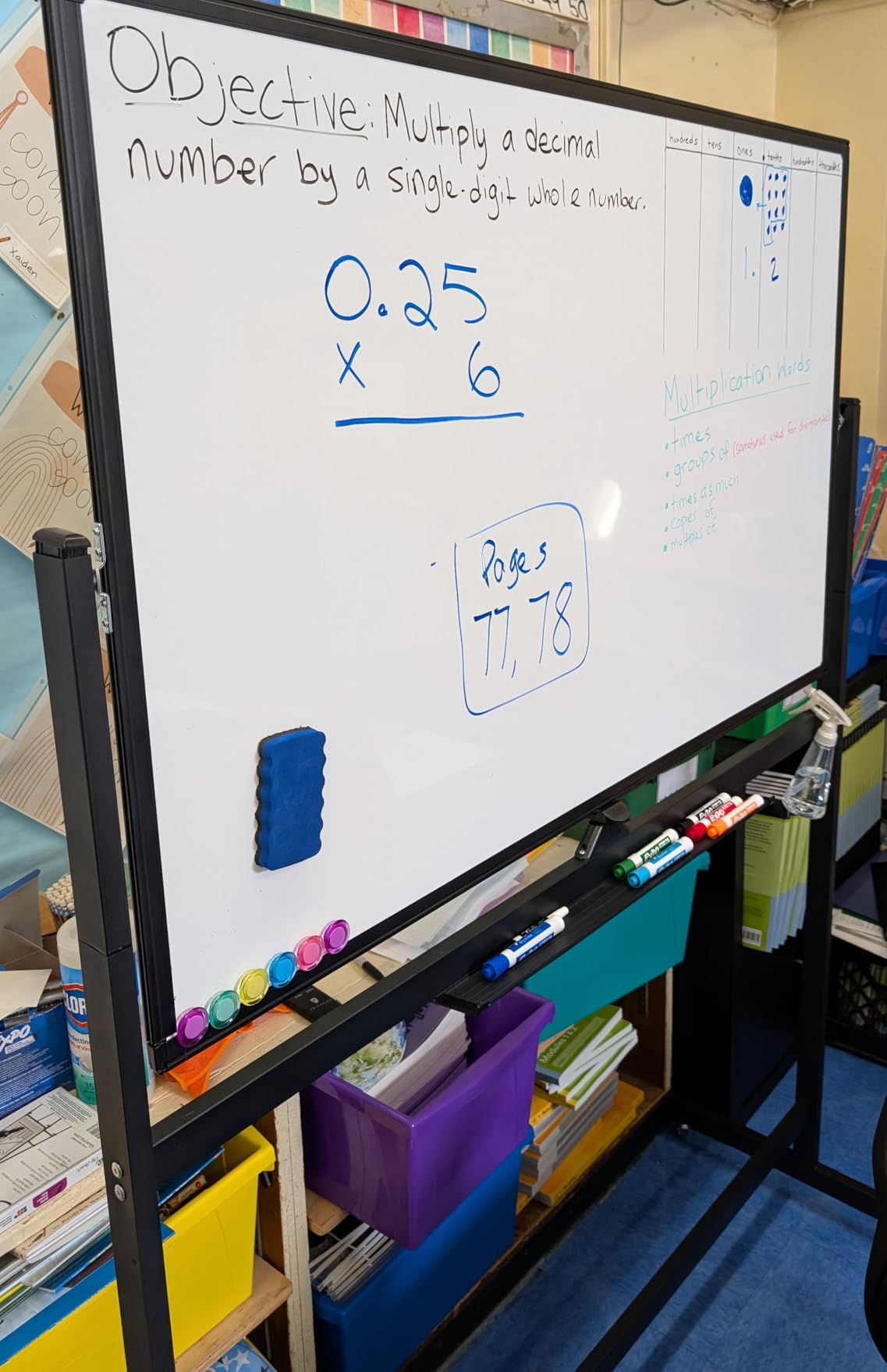 Rolling Dry Erase Board 48 x 32, maxtek Double-Sided Mobile White Board, Large Portable Magnetic Whiteboard with Stand - Easel Style Whiteboard with Wheels for Home Office Classroom School, Black customer photo 2