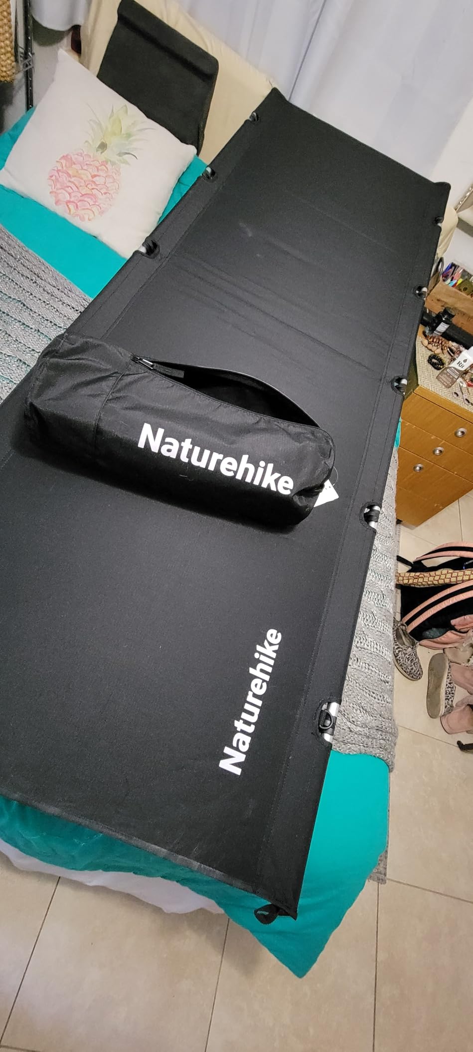 Naturehike GreenWild Camping Cot, Ultralight Folding Backpacking Cot, Supports 330lbs, Portable Camping Bed for Adults for Camping Hiking Travel Home, Black customer photo 1