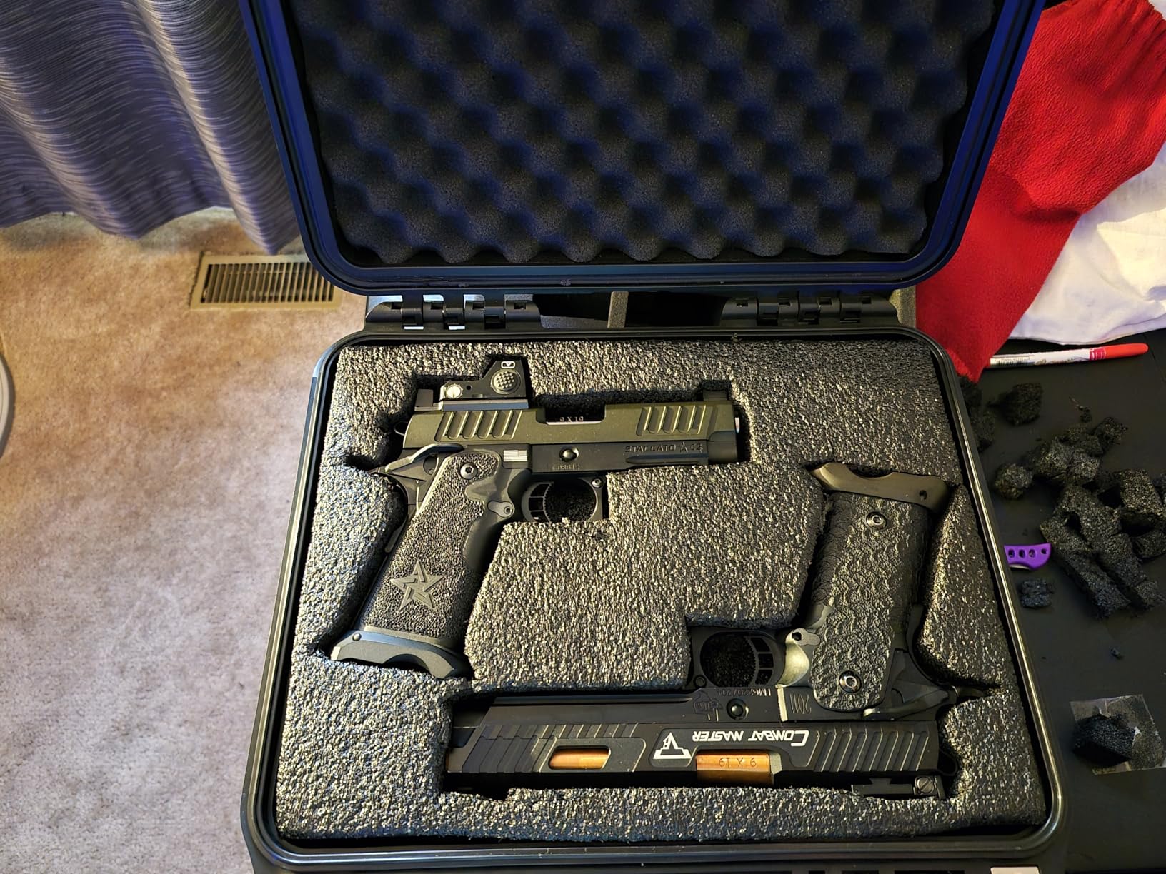 CASEMATIX Two Gun Hard Case for 2 Handguns - TSA Approved Waterproof & Shockproof 2 Pistol Hard Case, Double Handgun Case with Accessory Storage for Multiple Magazines and Other Accessories customer photo 2