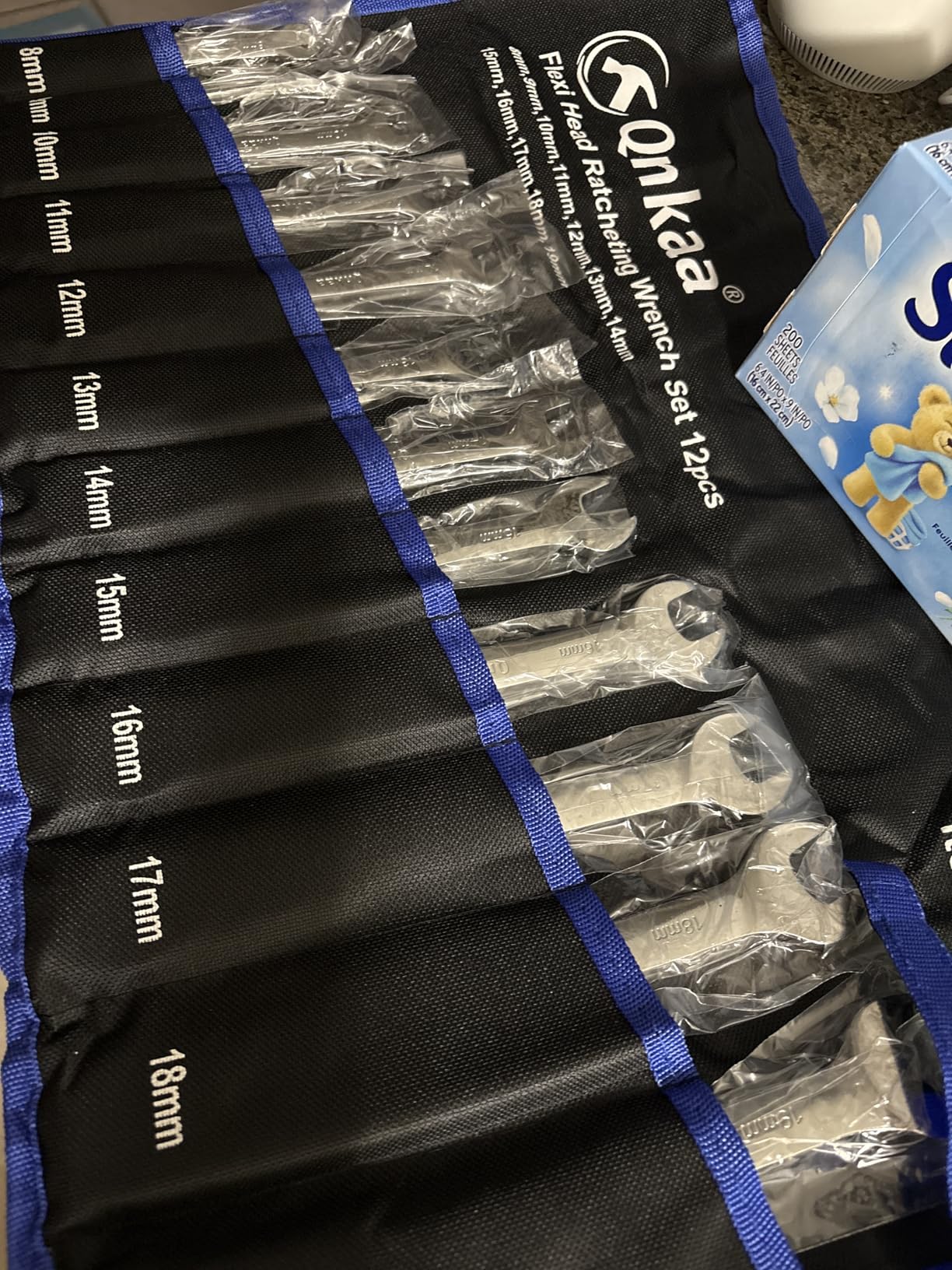 Flexible Ratchet Wrench Set 12pcs 8-19mm Spanner Gear Ring Ratcheting Combination Flexi Wrench Kit Metric Flex Head customer photo 1