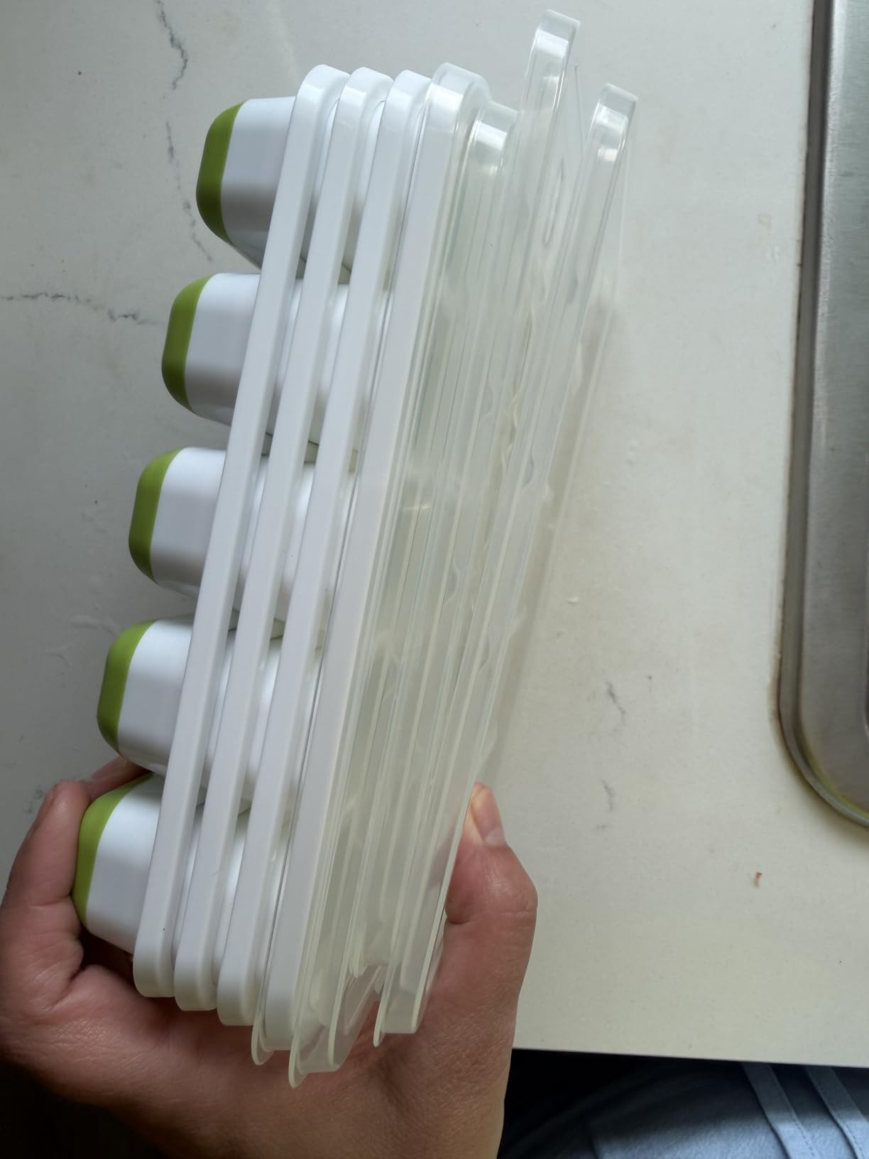 DOQAUS Ice Cube Tray with Lids - 4 Pack Stackable Silicone Ice Trays for Freezer, BPA & LFGB Safe, Easy Release for Kitchen, RV, Cocktail, Coffee, Soup & Food customer photo 1