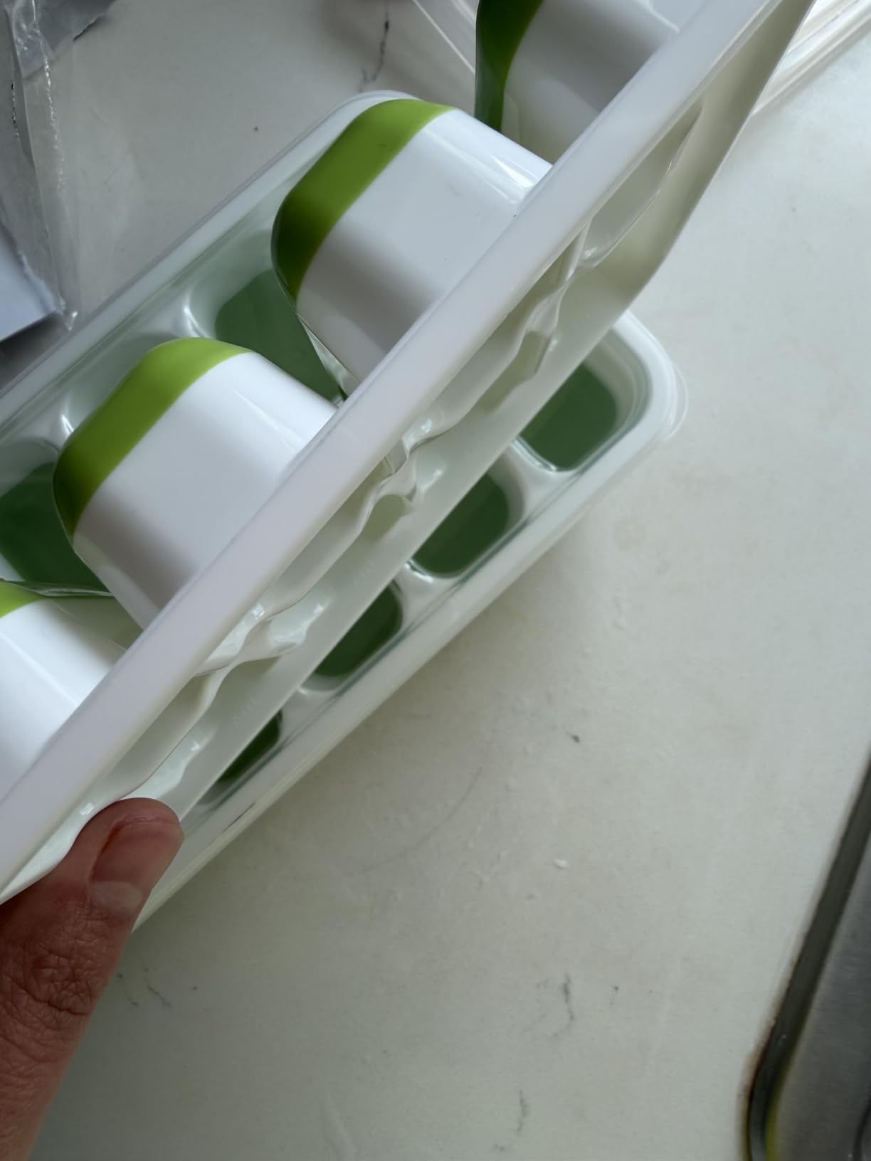 DOQAUS Ice Cube Tray with Lids - 4 Pack Stackable Silicone Ice Trays for Freezer, BPA & LFGB Safe, Easy Release for Kitchen, RV, Cocktail, Coffee, Soup & Food customer photo 2