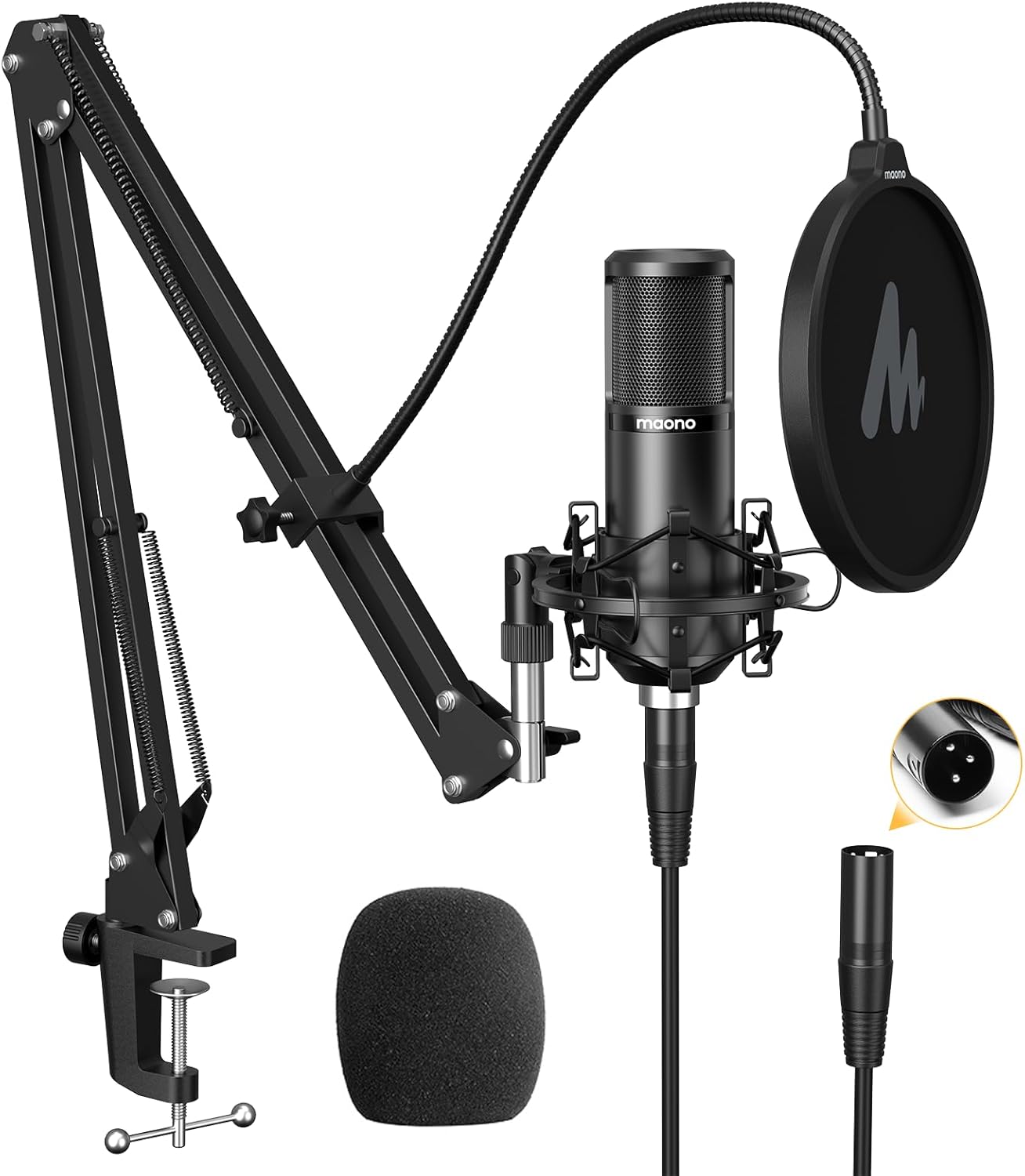 MAONO XLR Condenser Microphone, Professional Cardioid Studio Recording Mic for Streaming, Podcasting, Singing, Voice-Over, Vocal, Home-Studio, YouTube, Skype, Twitch (PM320S) customer photo 1