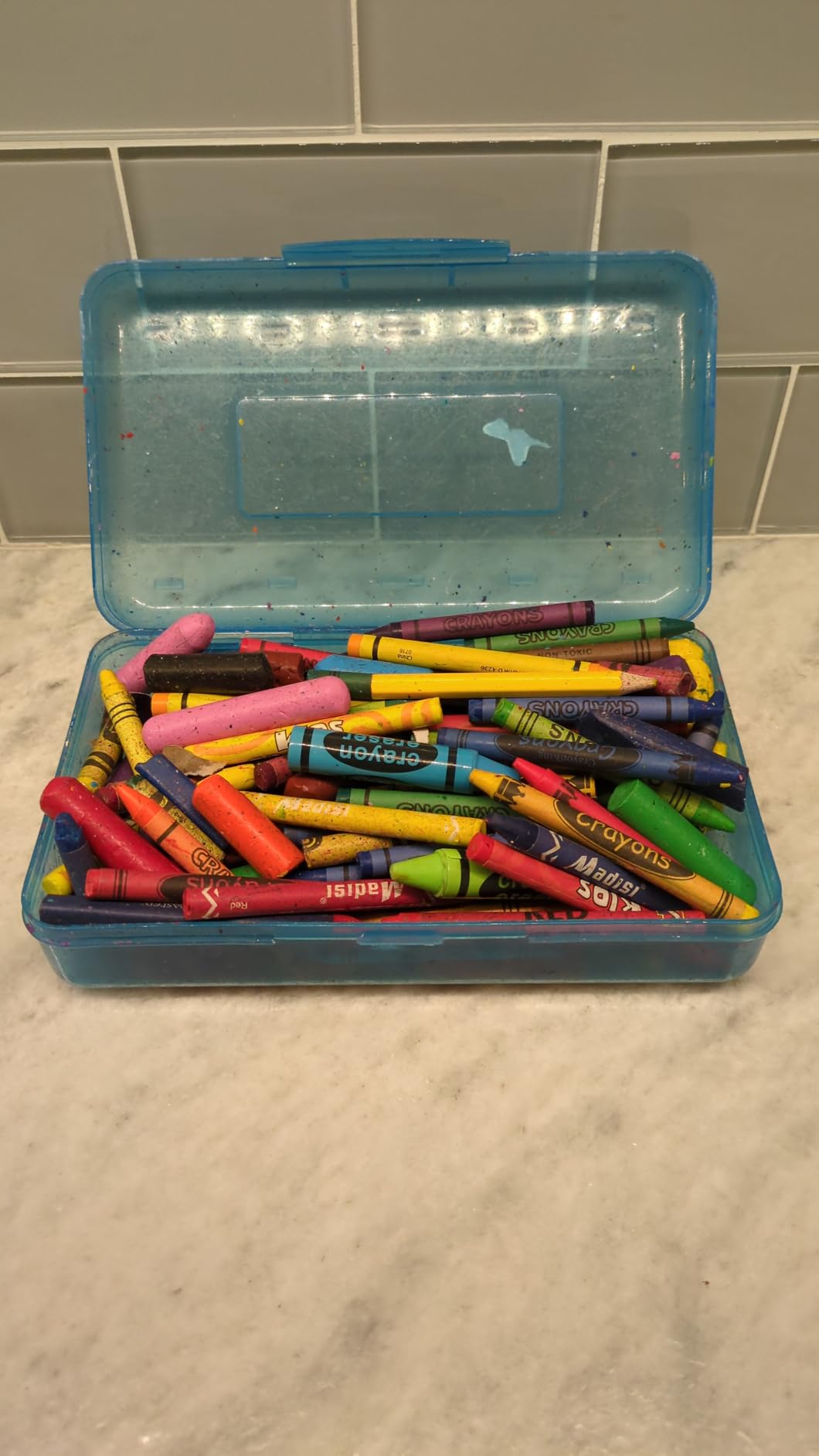 Sooez 3 Pack Pencil Case, Large Hard Pencil Box Bulk, Clear Crayon Box Marker Pen Organizer, Plastic Storage Container with Snap Lid, Art Craft Organizer customer photo 1