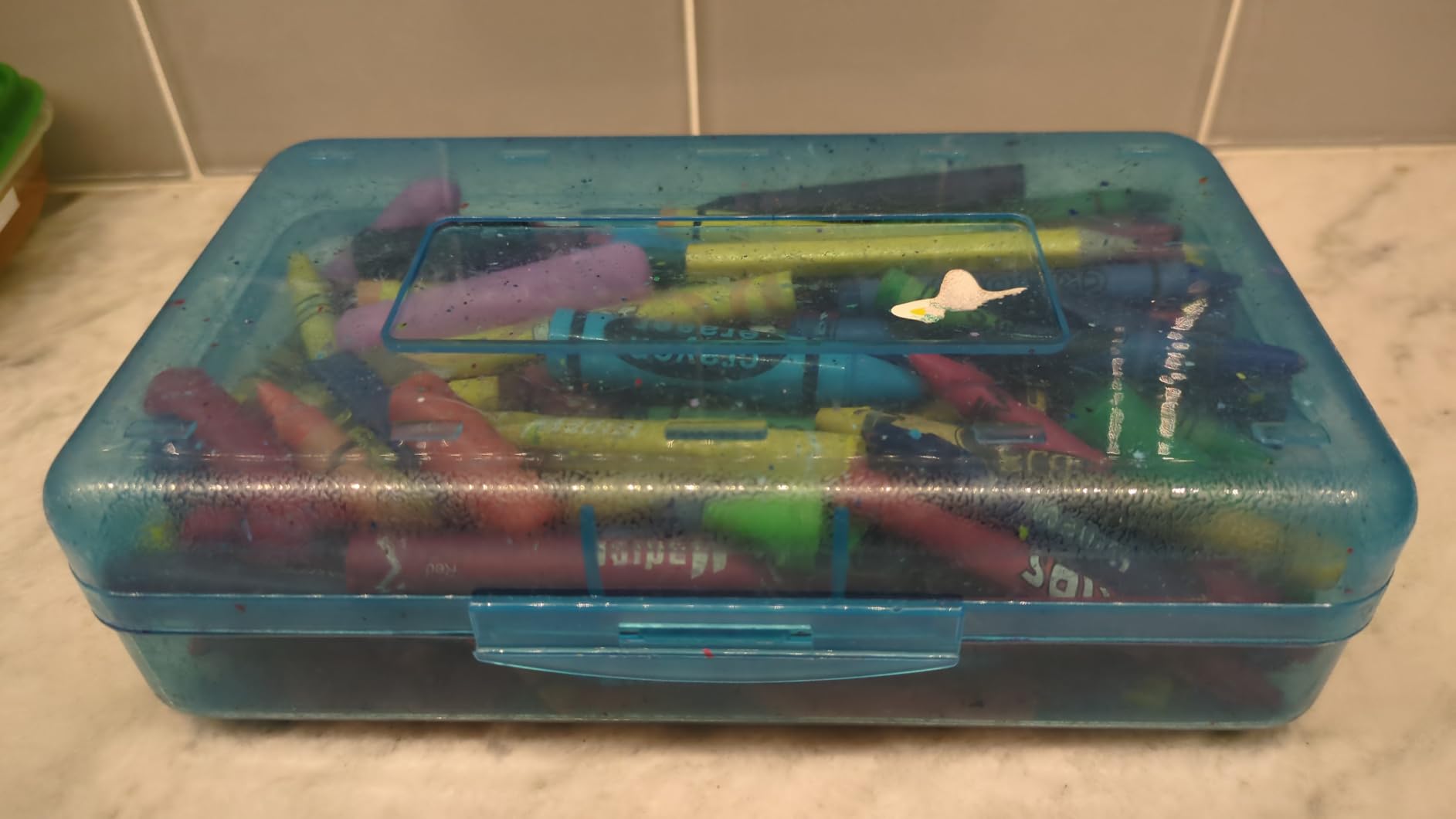 Sooez 3 Pack Pencil Case, Large Hard Pencil Box Bulk, Clear Crayon Box Marker Pen Organizer, Plastic Storage Container with Snap Lid, Art Craft Organizer customer photo 2