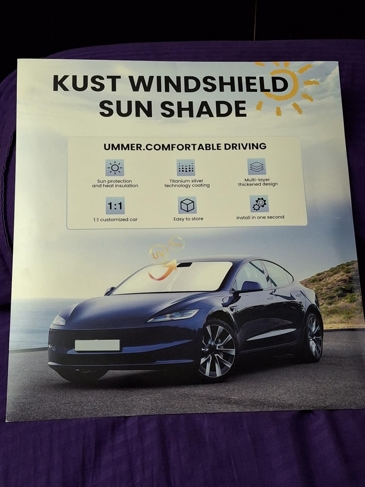 KUST Windshield Sun Shade for Toyota RAV4 2019-2022 2023 2024 2025 2026 Window Accessories Shade Sun Visor Cover Foldable Block UV Rays customer photo 1