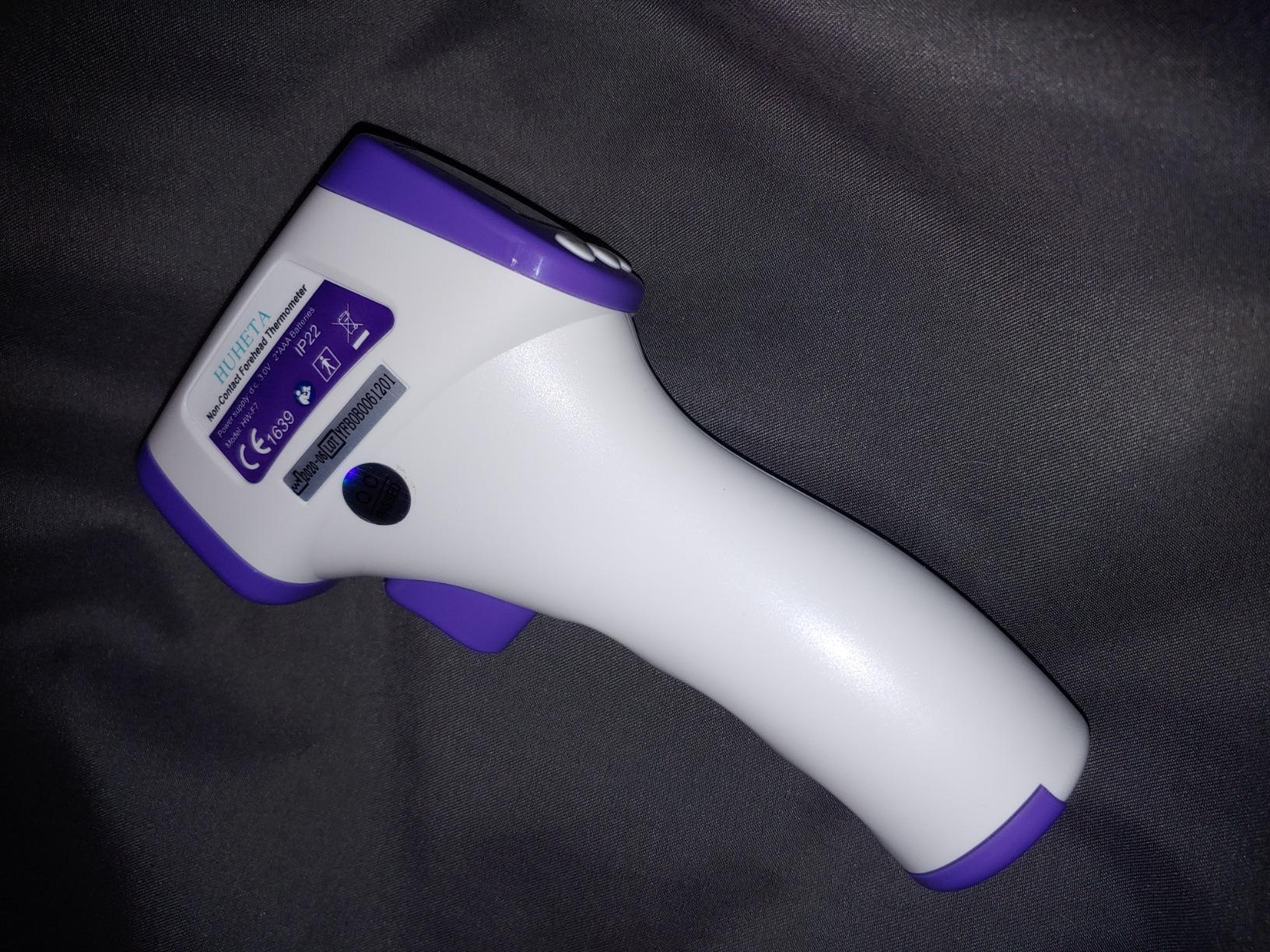 HUHETA Infrared Thermometer for Adults, Non Contact Forehead Thermometer with Fever Alarm, Accurate Reading and Memory Function, Body Temperature & Surface of Objects Use (Purple) customer photo 2