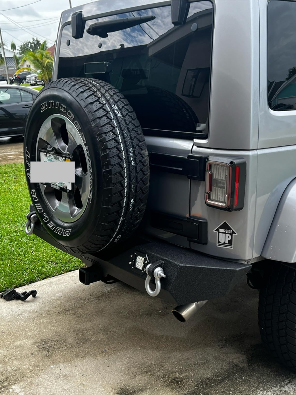 OEDRO Front Bumper Compatible with 2007-2025 Jeep Wrangler JK/JKU JL/JLU Gladiator JT, Rock Crawler Off Road Full Width Bumper with Winch Plate Mounting & 2 x D-Rings customer photo 2