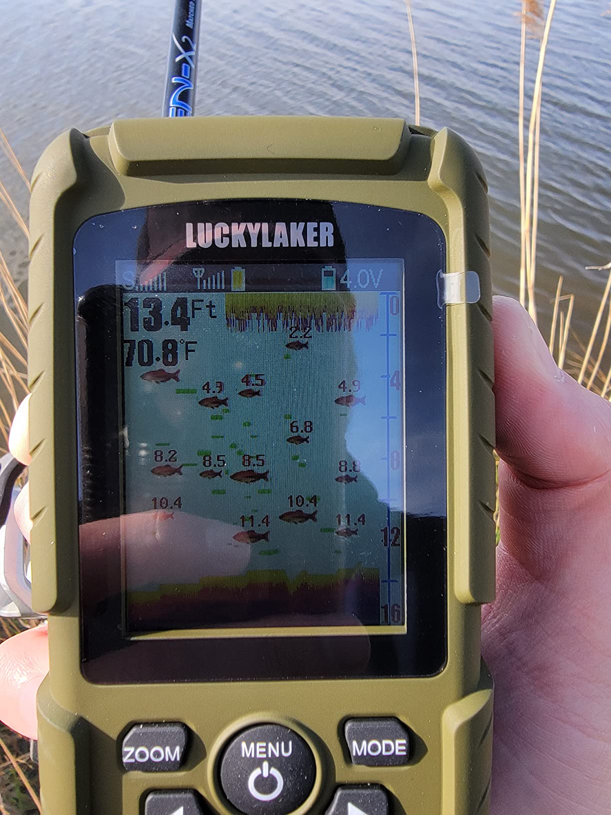 LUCKY Portable Sonar Fish Finder Boat Depth Fishing Fish Finders Waterproof Handheld Wireless Fishing Finder Kayak Transducer Depth Finders for Ice Fishing Sea customer photo 2