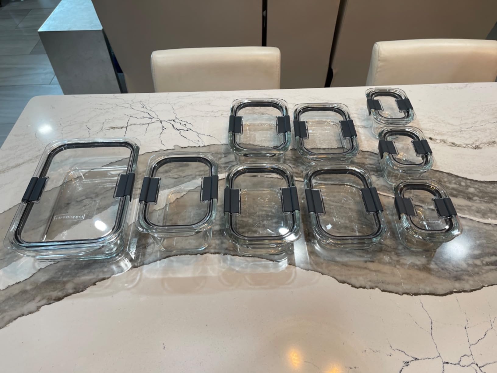 Rubbermaid Brilliance Glass Food Storage Containers, 3.2 Cup, Set of 4, BPA-Free, Leak-Proof, Clear customer photo 2