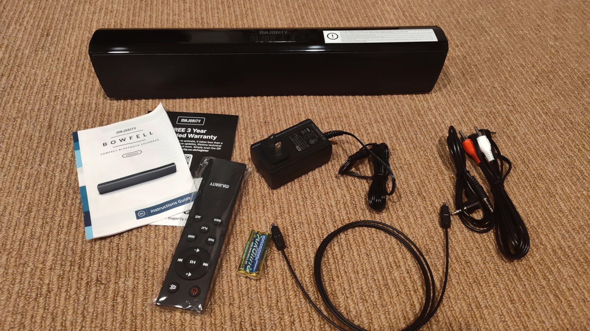 Majority Sound Bar for Smart TV, 50 Watts, 2.0 Bluetooth TV Sound Bar, 15 Inch Home Audio Sound Bars, Small Soundbar for TV and PC | AUX, RCA, Optical, USB | Gaming, Music, Movies - Bowfell Black customer photo 2