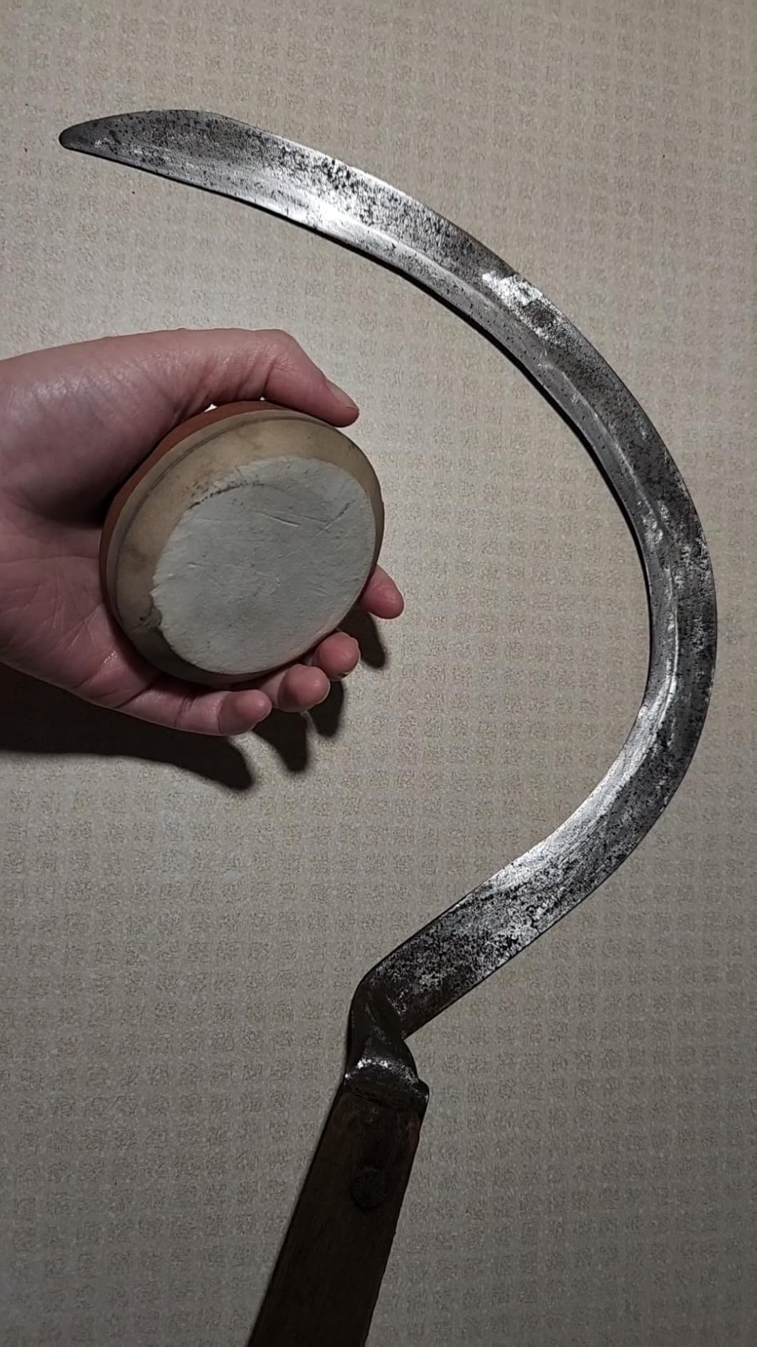 NedFoss Axe/Hatchet Sharpening Puck Whetstone Knife Sharpening Stone, Dual Grit Multi-Purpose Sharpener with Sheath customer photo 1