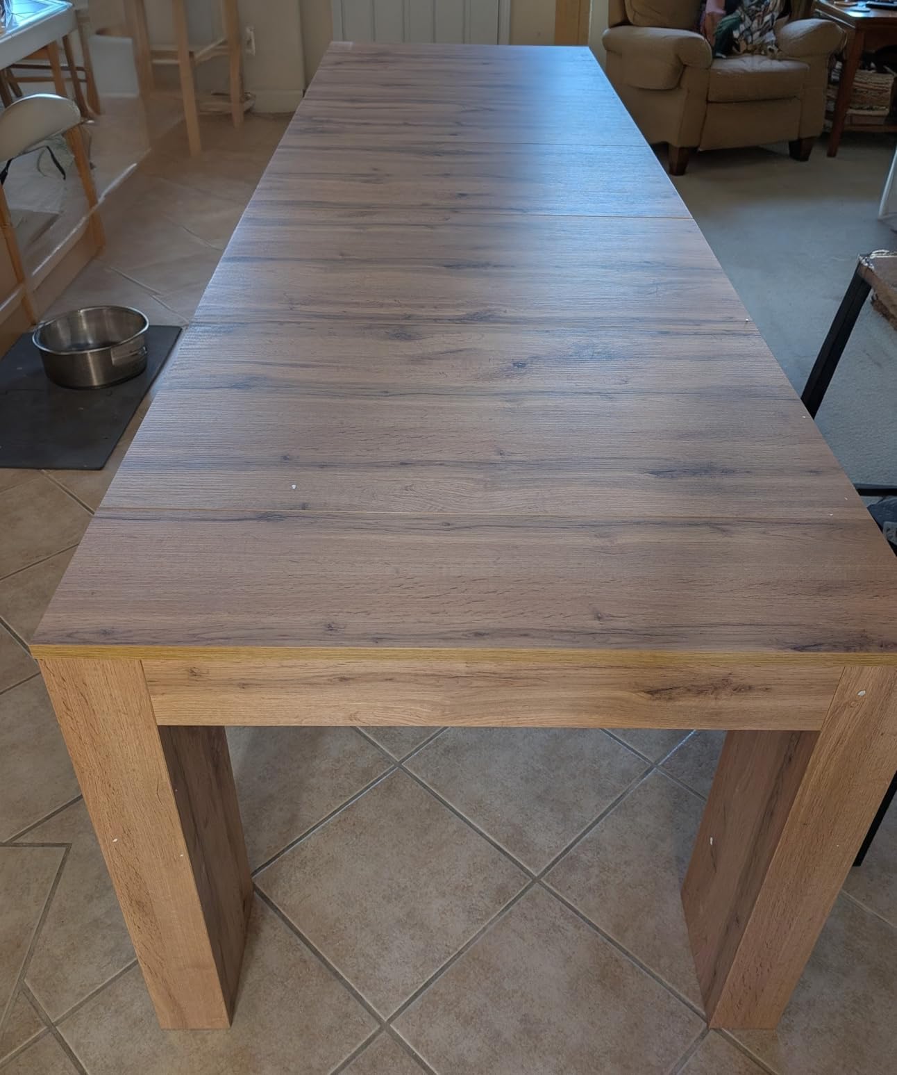 Mobili Fiver, Easy, Extendable Console Table with Extension Leaves Holder, 17.7(120.1) x35.4 in, Walnut, for 4-12 People, Space Saving Dining Table for Entrance, Living Room, Italian Furniture customer photo 1