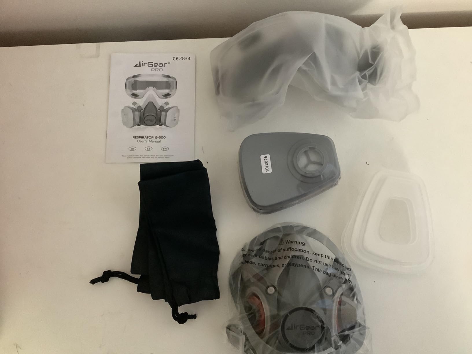 AirGearPro G-500 Reusable Respirator Mask with A1P2 Filters | Anti-Gas, Anti-Dust | Gas Mask Ideal for Painting, Woodworking, Construction, Sanding, Spraying, Chemicals, DIY etc customer photo 2