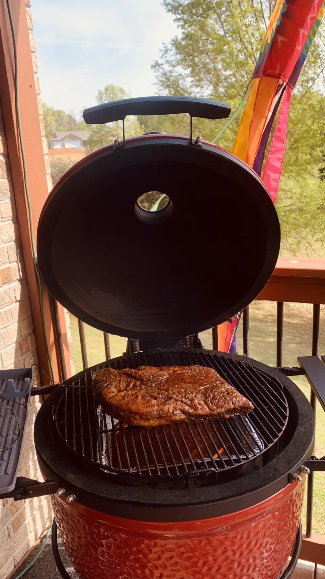 Kamado Joe Classic Joe Series III 18-inch Charcoal Grill & Smoker, Red, with Cart, Side Shelves, Grill Gripper, and Ash Tool, 3 Tier Cooking System customer photo 2