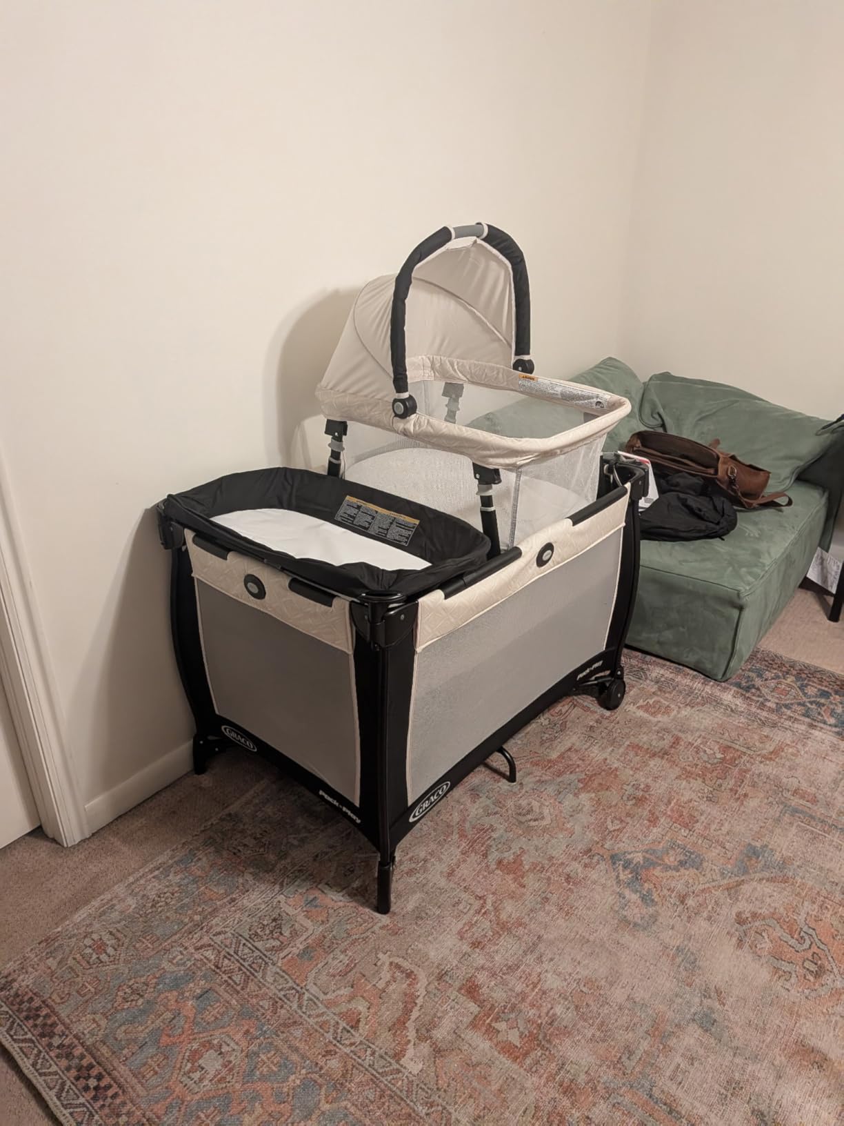 Graco Pack n Play Dome LX Playard with Baby Bassinet Lightweight Portable Crib Push-Button Fold Travel Crib Redmond Convertible customer photo 1