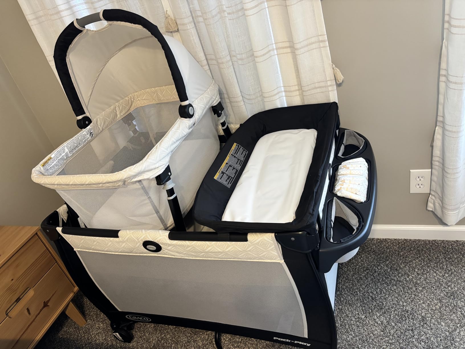 Graco Pack n Play Dome LX Playard with Baby Bassinet Lightweight Portable Crib Push-Button Fold Travel Crib Redmond Convertible customer photo 2
