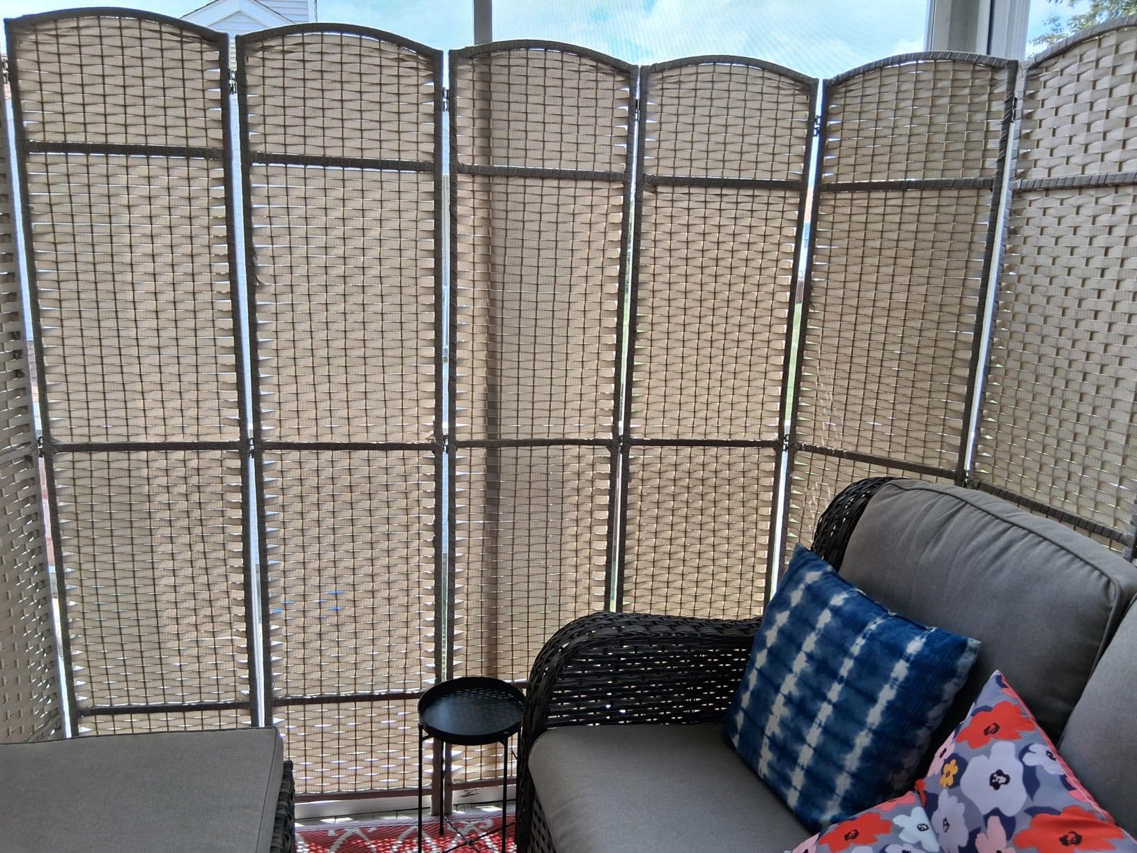 Sorbus 8 Panel Room Divider 6 ft. Tall - Privacy Screen, Extra Wide Double Hinged Panels, Mesh Hand-Woven Design, Partition Room Dividers and Folding Privacy Screens, Wall Divider for Room Separation customer photo 2