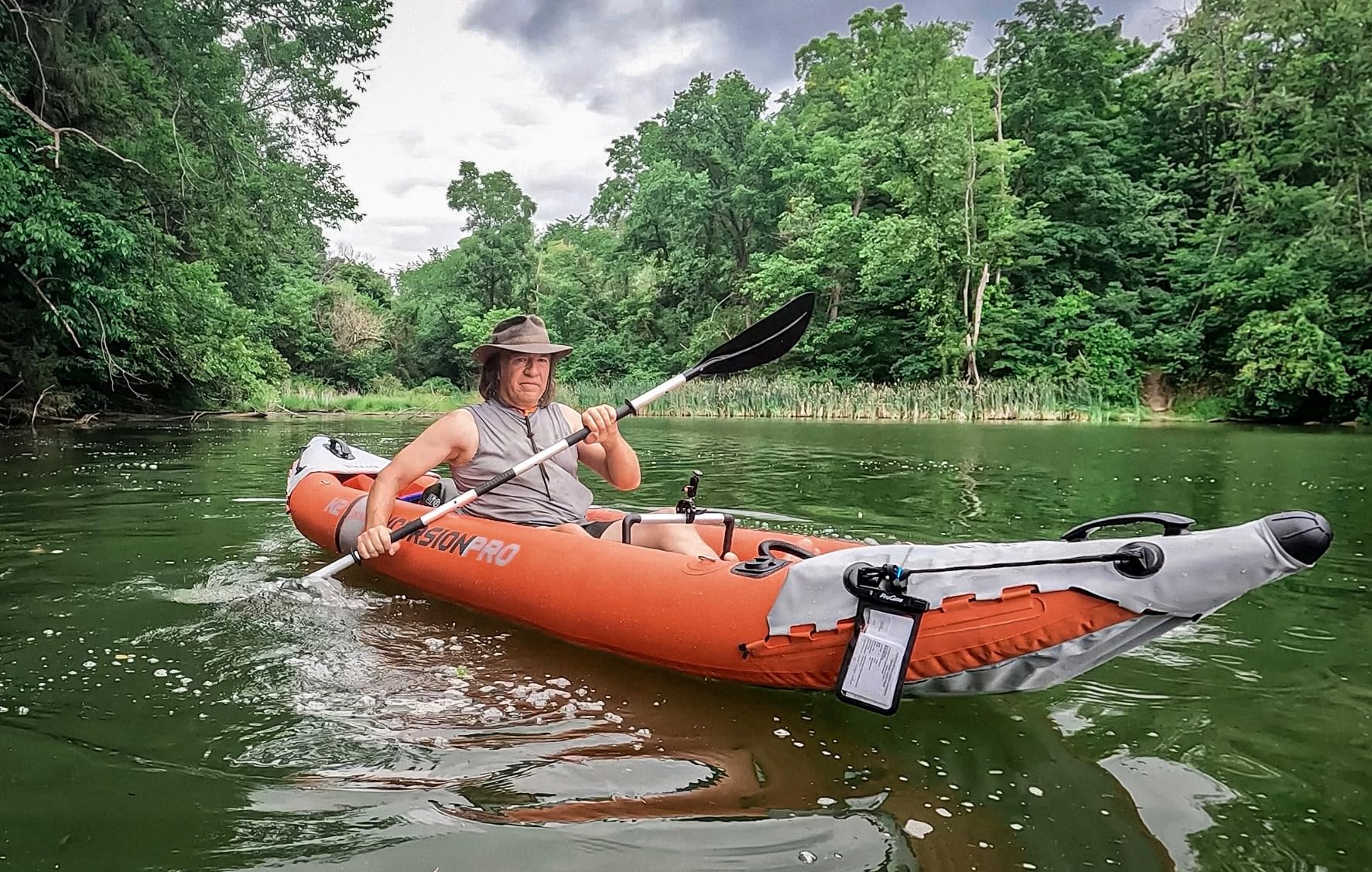 INTEX 68303EP Excursion Pro K1 Inflatable Kayak Set: Includes Deluxe 86in Kayak Paddles and High-Output Pump - SuperTough PVC - Adjustable Bucket Seat - 1-Person - 220lb Weight Capacity customer photo 1
