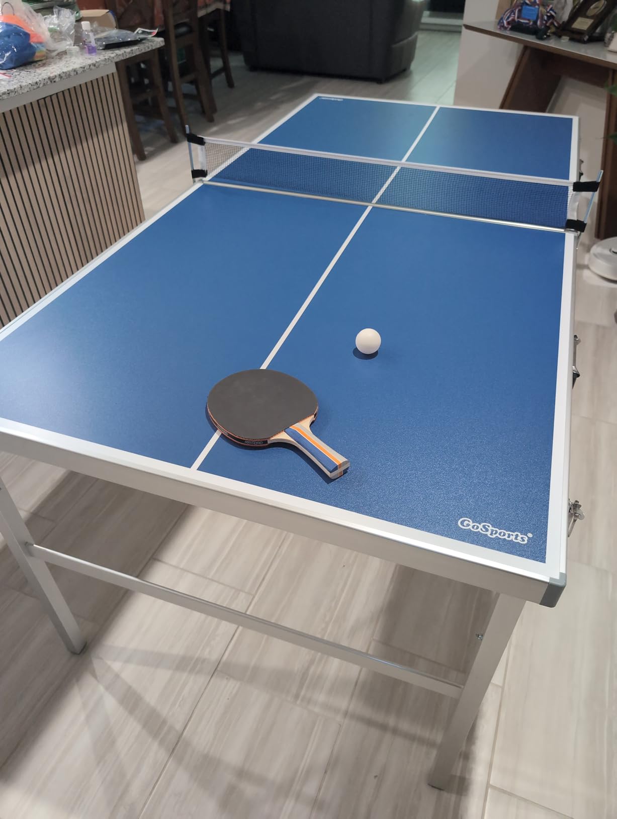 GoSports Mid-Size Table Tennis Game Set - Red or Blue - Indoor/Outdoor Portable Table Tennis Game with Net, 2 Table Tennis Paddles and 4 Balls customer photo 1