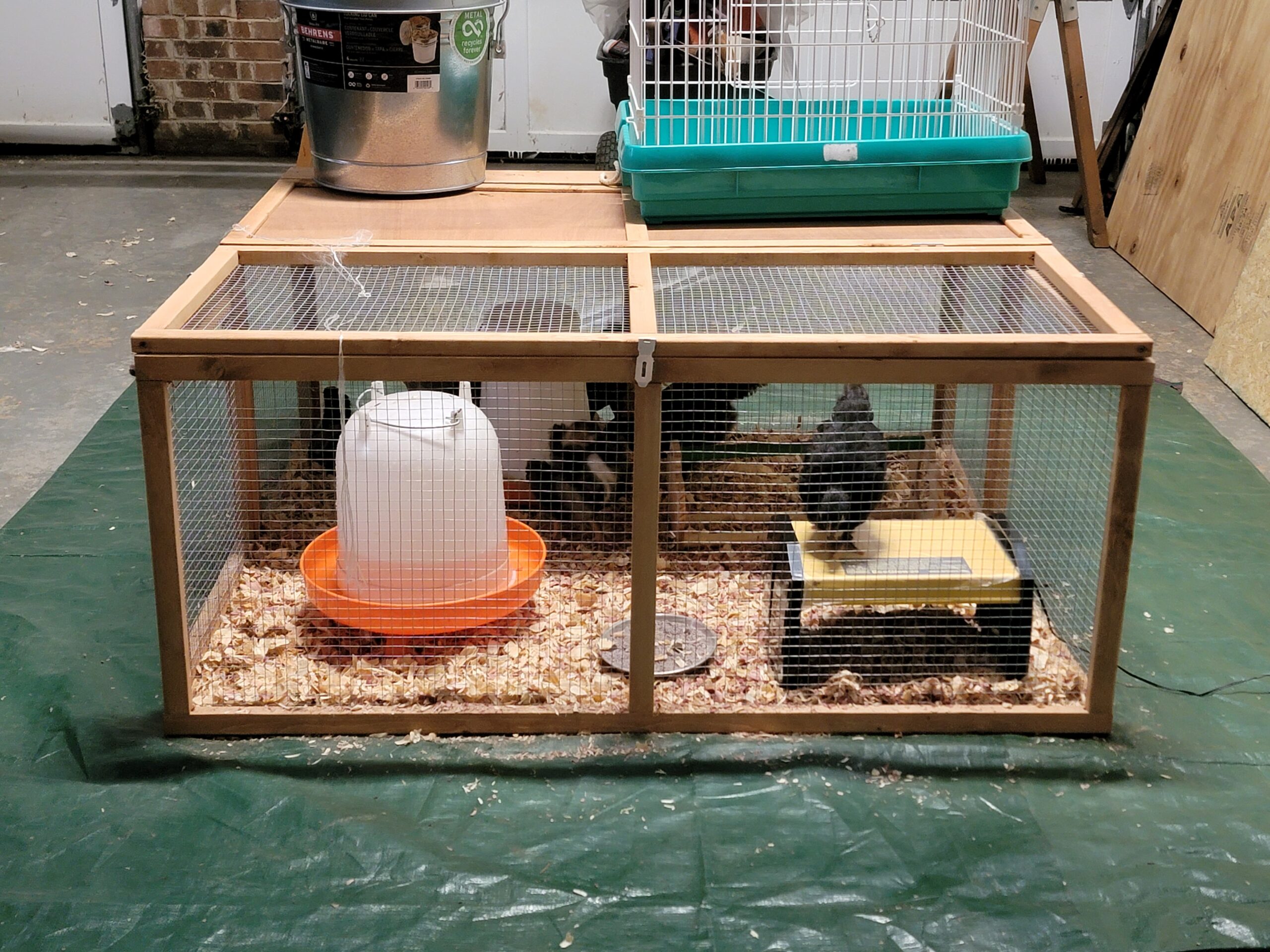 Magshion Foldable Chicken Coop Rabbit Hutch Outdoor, Pet Cage House Wood Small Animal Poultry Cage Run with Openable Roof for Ourdoor Backyard, 45.5 Inch, No Assembly Required (Grey) customer photo 1