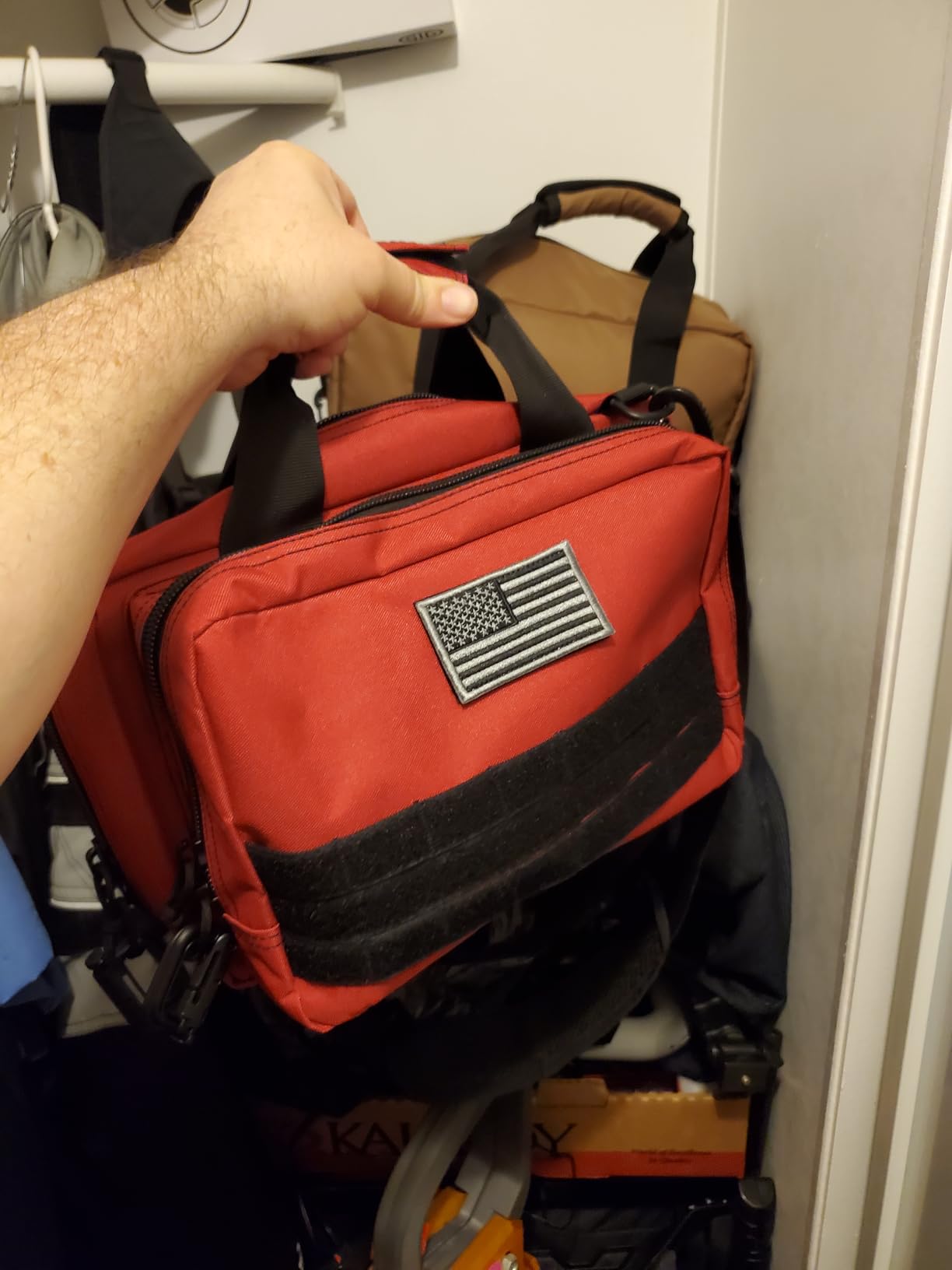 DBTAC Gun Case Bag XS | Tactical 1~2 Pistol Bag Firearm Shooting Case with Lockable Zipper for Shooting Range Outdoor Hunting | US Flag Patch + Universal Holster Included customer photo 1