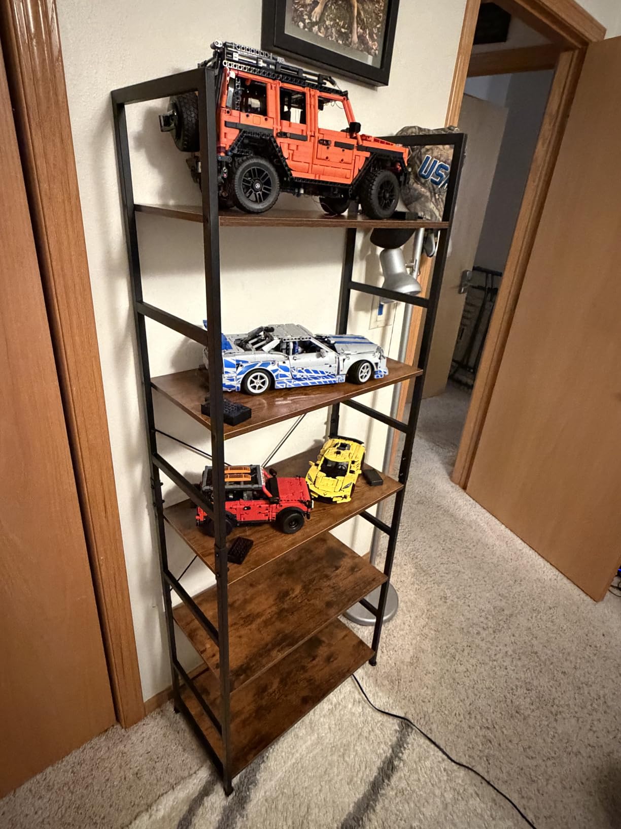 NUMENN 5 Tier Bookshelf, Tall Bookcase Shelf Storage Organizer, Modern Book Shelf for Bedroom, Living Room and Home Office, Vintage customer photo 1