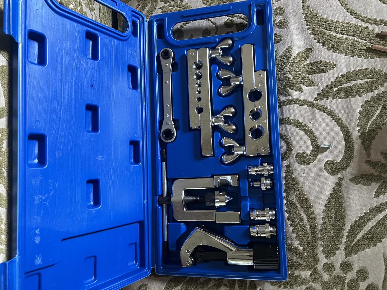 Thorstone Single Flaring Tool & Swaging Tool Kit for HVAC, Tubing, Copper Pipe Flaring with Tubing Cutter and Ratchet Wrench, 45 Degrees, Blue customer photo 2