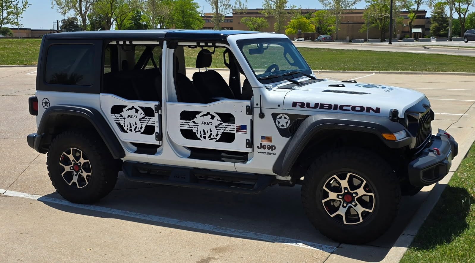 JROAD Jeep wrangler JK summer tubular half doors Fit for 2007-2018 Jeep Wrangler JK Unlimited 4-Door Soldier pattern Front & Rear Tube Doors With Side View Mirror customer photo 1