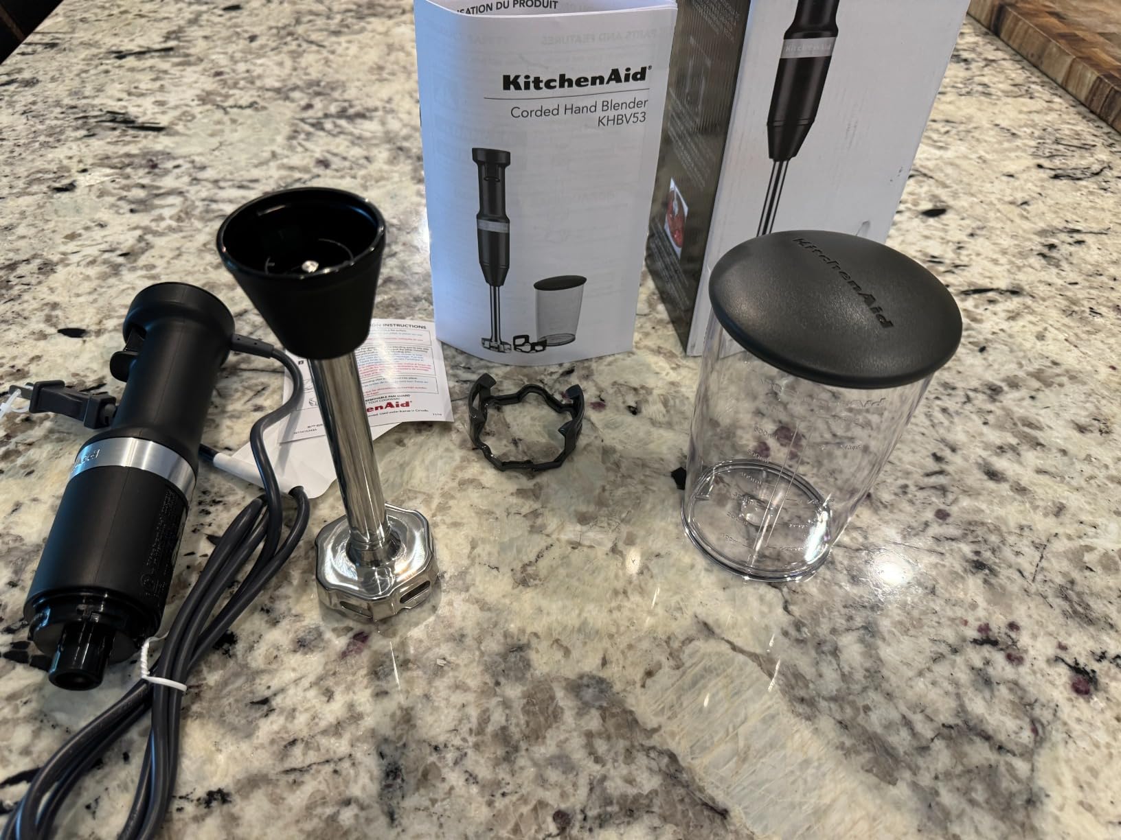 KitchenAid Variable Speed Corded Hand Blender KHBV53, Matte Black customer photo 1