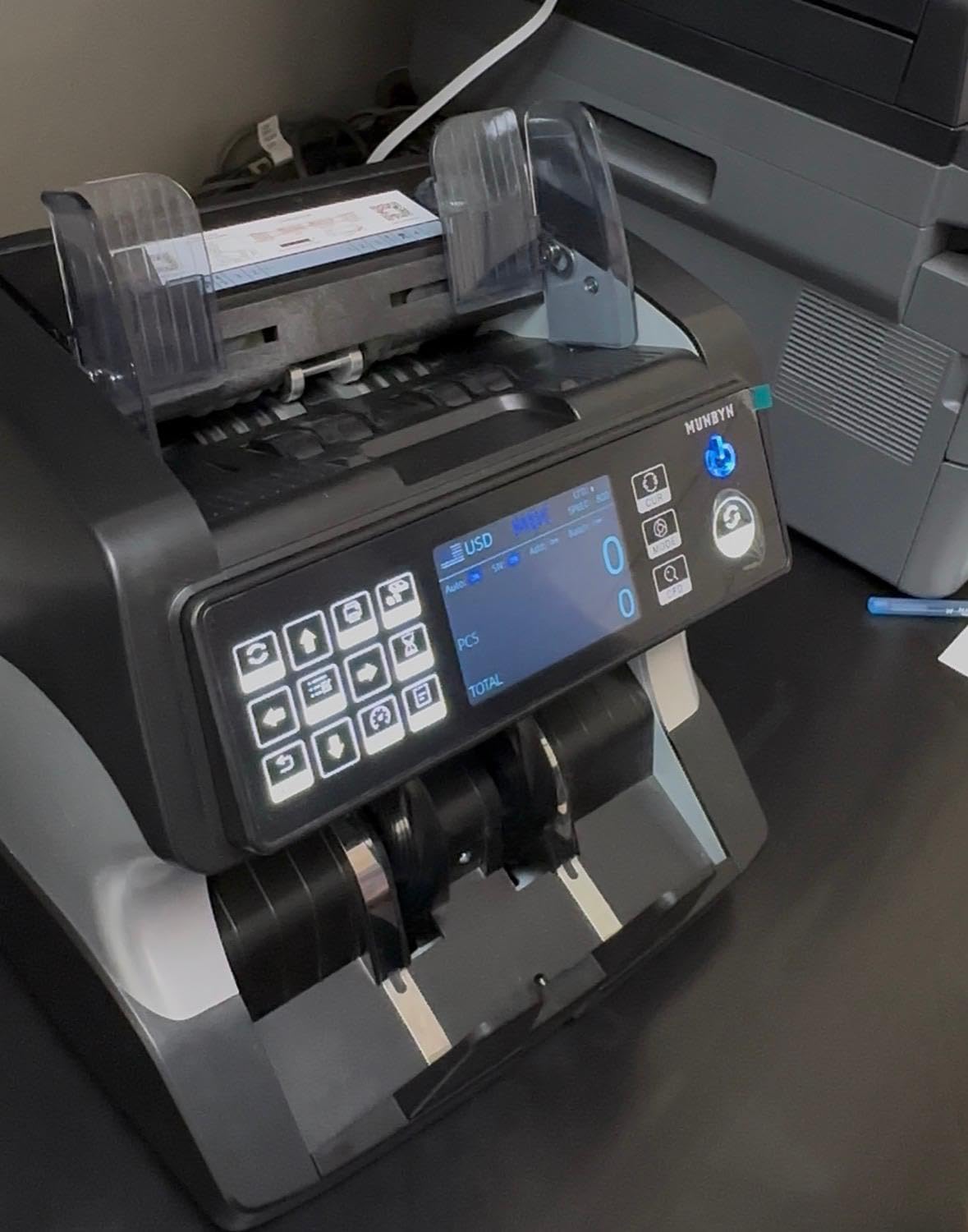 MUNBYN IMC01 Bank Grade Money Counter Machine Mixed Denomination, 2CIS/UV/IR/MG/MT Counterfeit Detection, Serial Number, MUL Currency Cash Counter, Printer Compatible, 2Y Warranty (White) customer photo 2