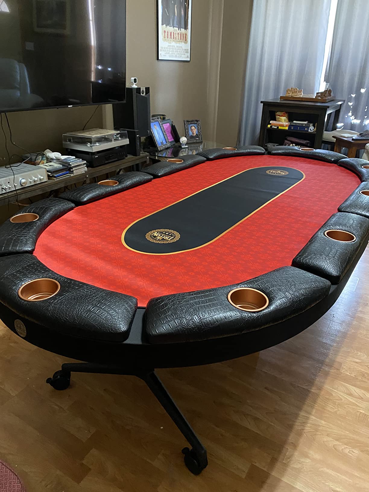 Triton Premium Foldable Poker Table - Leather Poker Table for 10 Players Long-Lasting, Luxurious Vegas Style Casino Experience at Home, Padded Armrests and Cup Holders, Perfect for Texas Holden Games customer photo 2