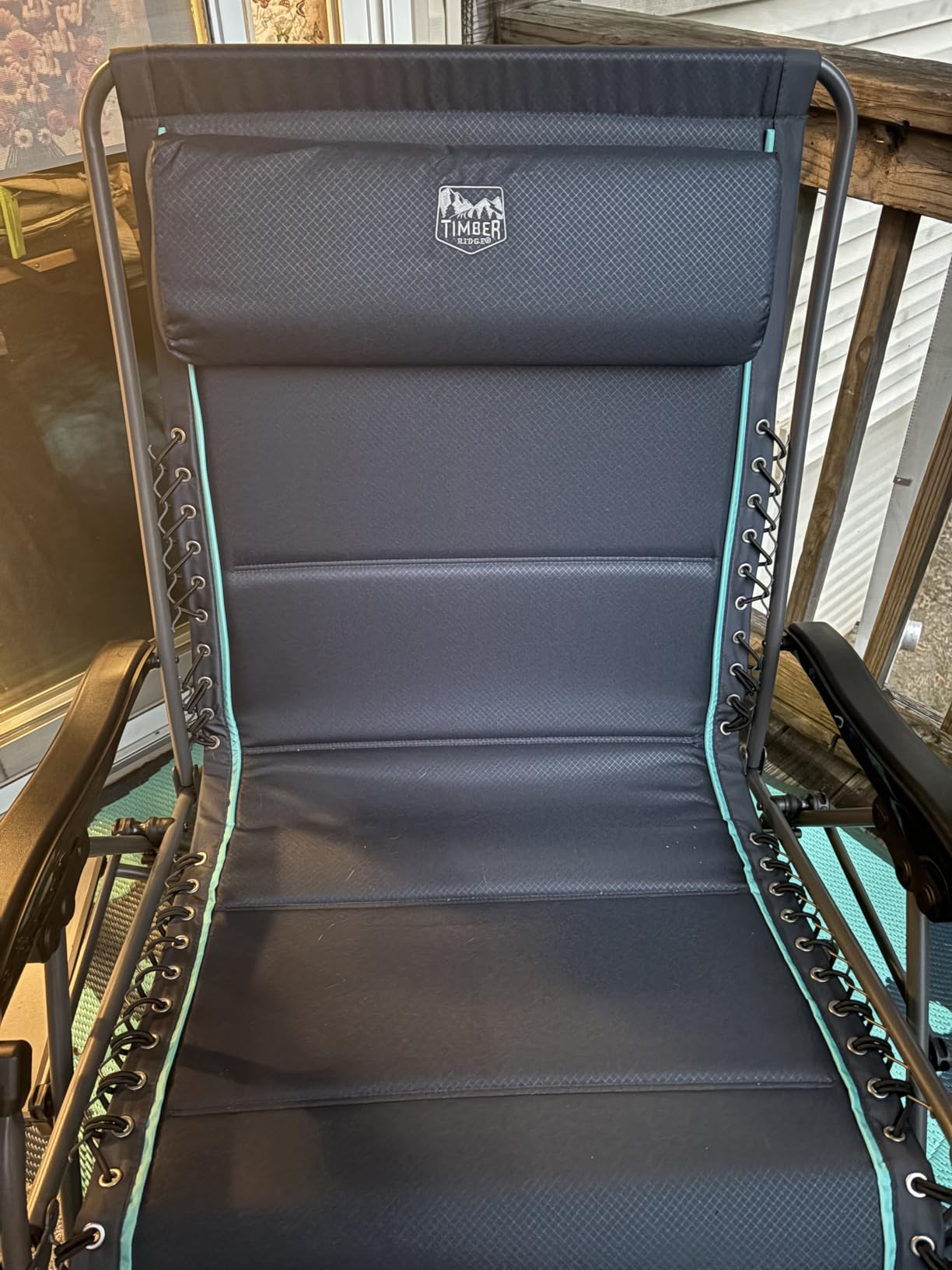 Timber Ridge Oversized Zero Gravity Chair, 33In Wide XXL Zero Gravity Reclining Chair with Side Table, Full Padded Lounge Chair for Outdoor Camping Patio Lawn, Heavy Duty Supports 500lbs, Grey-1 Pack customer photo 1