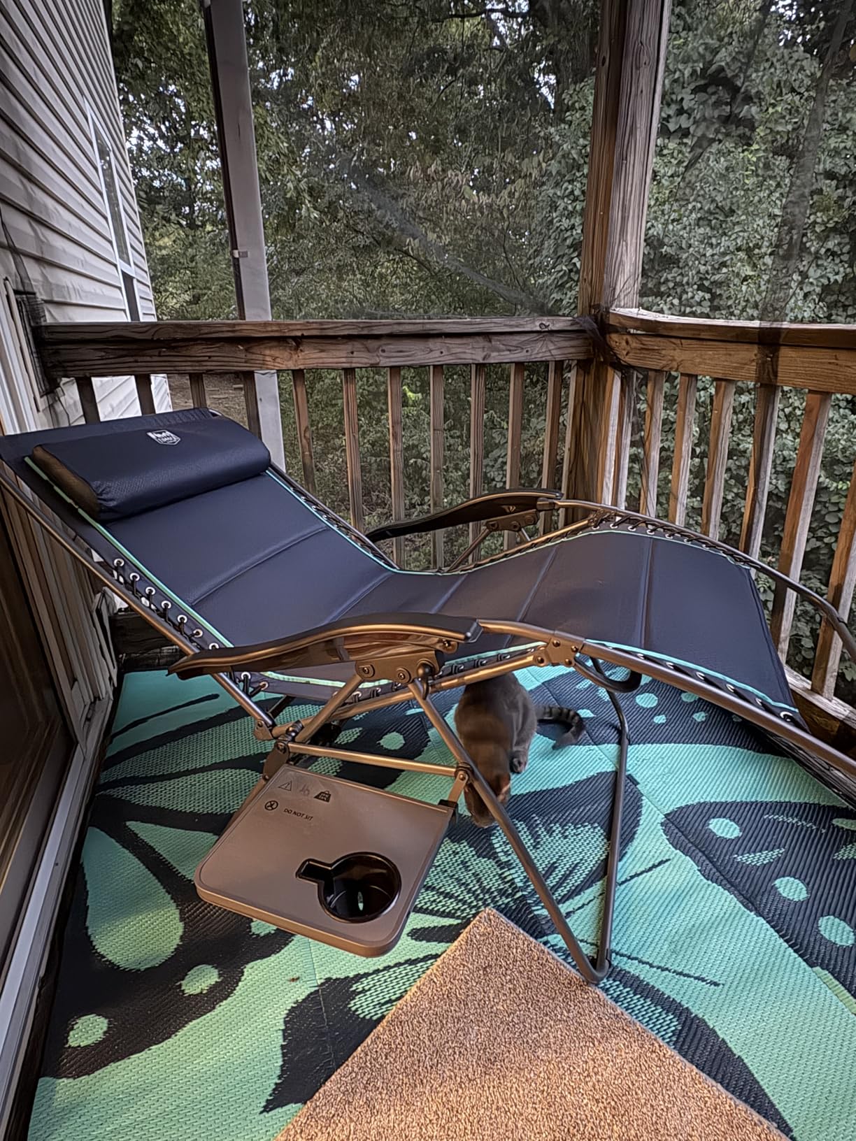 Timber Ridge Oversized Zero Gravity Chair, 33In Wide XXL Zero Gravity Reclining Chair with Side Table, Full Padded Lounge Chair for Outdoor Camping Patio Lawn, Heavy Duty Supports 500lbs, Grey-1 Pack customer photo 2