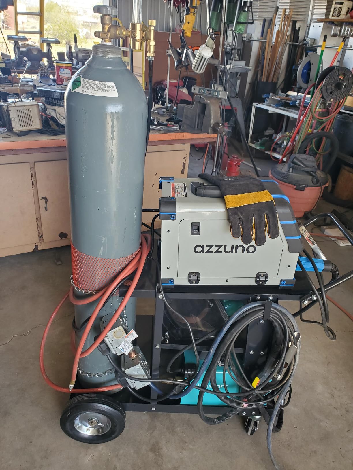 Weldpro Welding Cart for MIG Welder TIG Welder and Plasma Cutter, 3-Tier Heavy Duty welder Cart with 400Lbs Static Weight Capacity, 360° Rolling Welding Trolley with Swivel Wheels customer photo 2