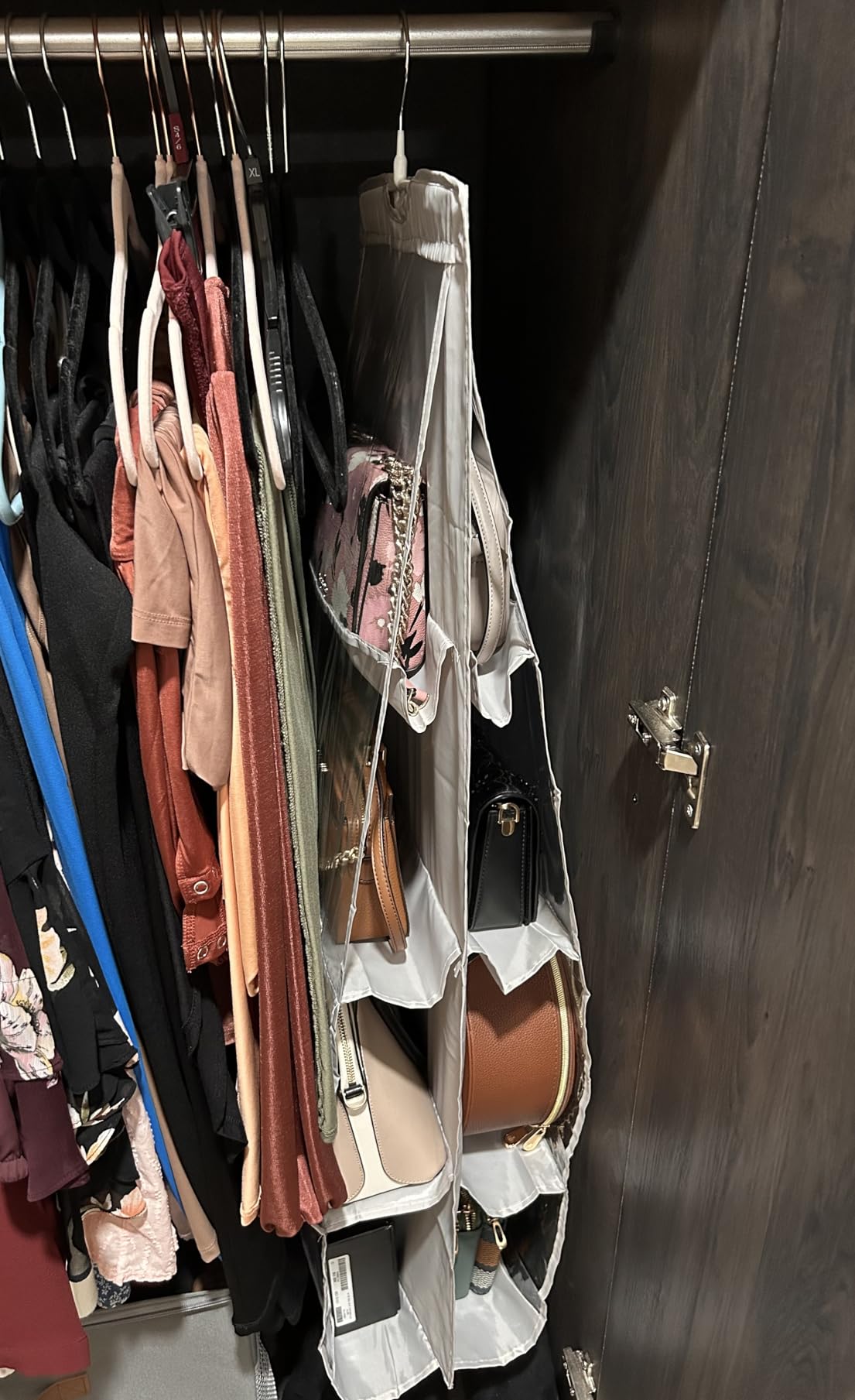 Lirex 8-Pocket Hanging Purse Organizer for Closet - Oxford Cloth Storage System with Double Layer Protection (39.37