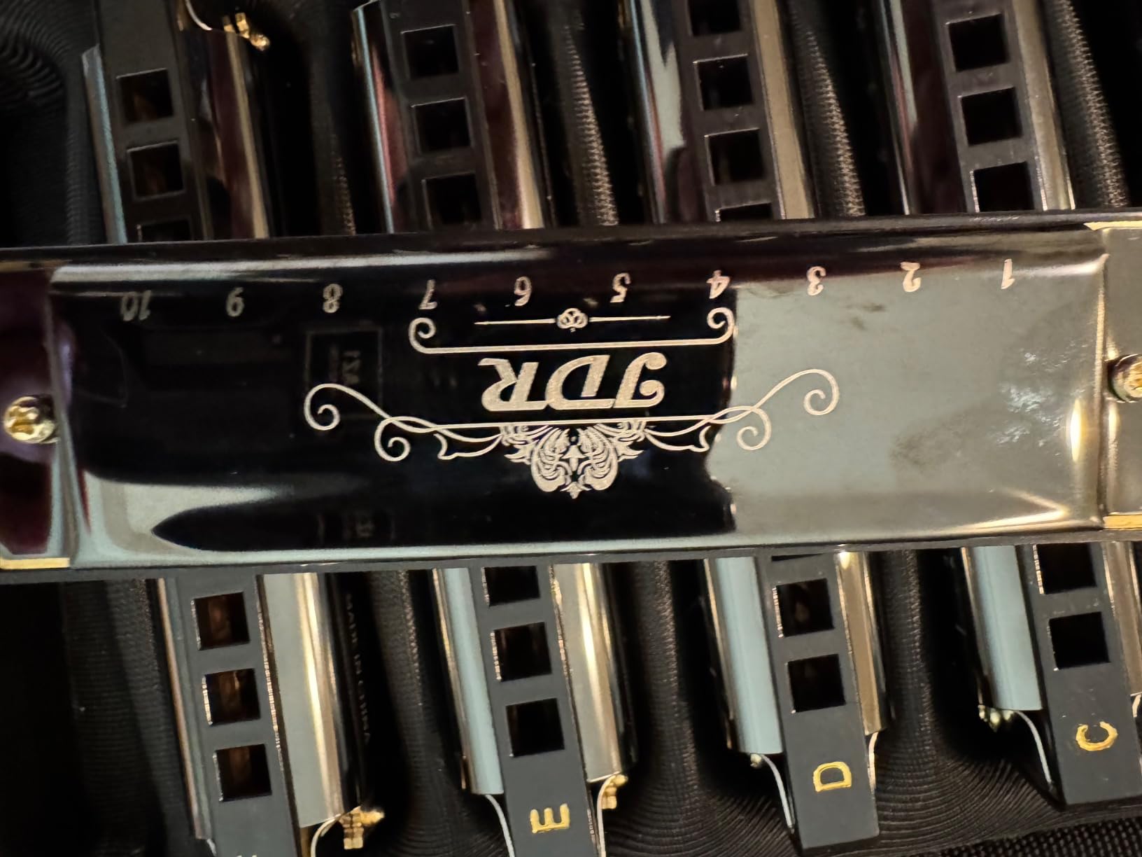 JDR Harmonica Set of 7 Key of C D E F G A Bb 10 Holes 20 Tones Blues Harp Diatonic Mouth Organ with EVA Protective Case for Adults Kids Beginner Professional Intermediate Student Gift Black customer photo 2