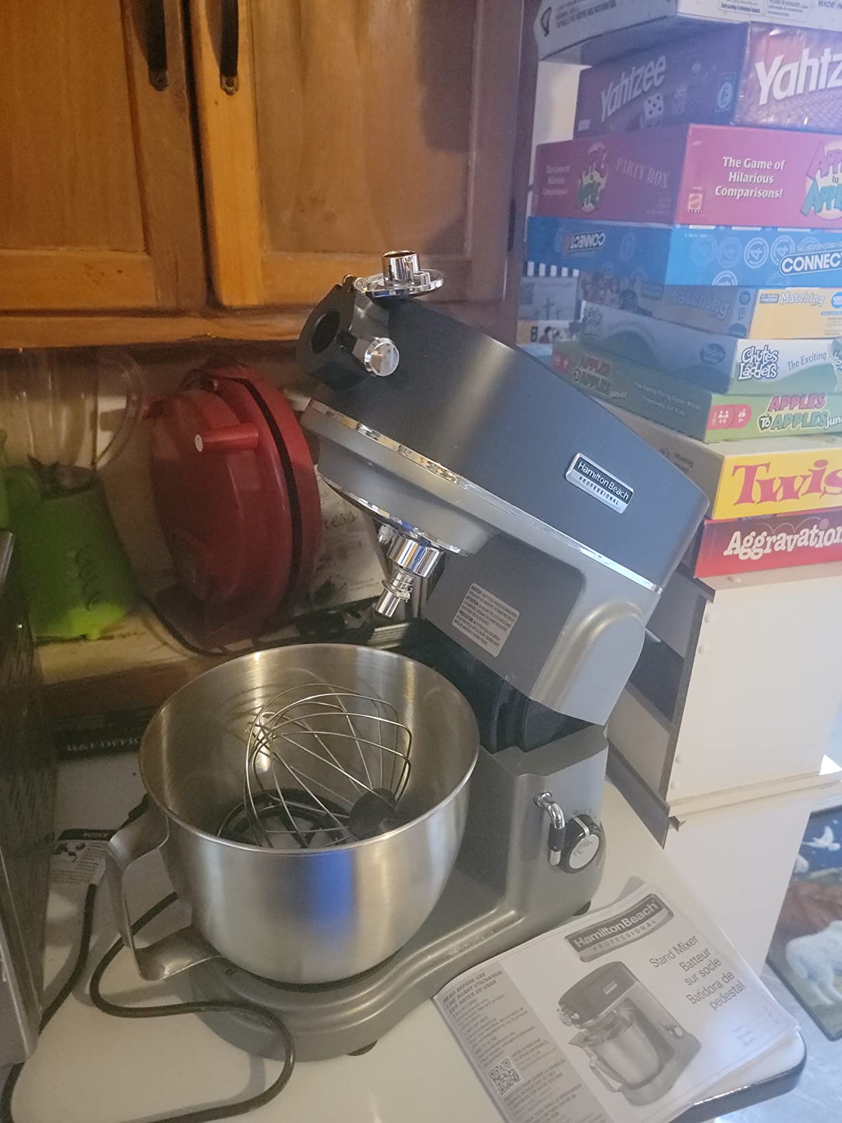 Hamilton Beach Professional All-Metal Stand Mixer with Specialty Attachment Hub, 5 Quart Bowl, 12 Speeds, Includes Flat Beater, Dough Hook, Whisk (63240) customer photo 1