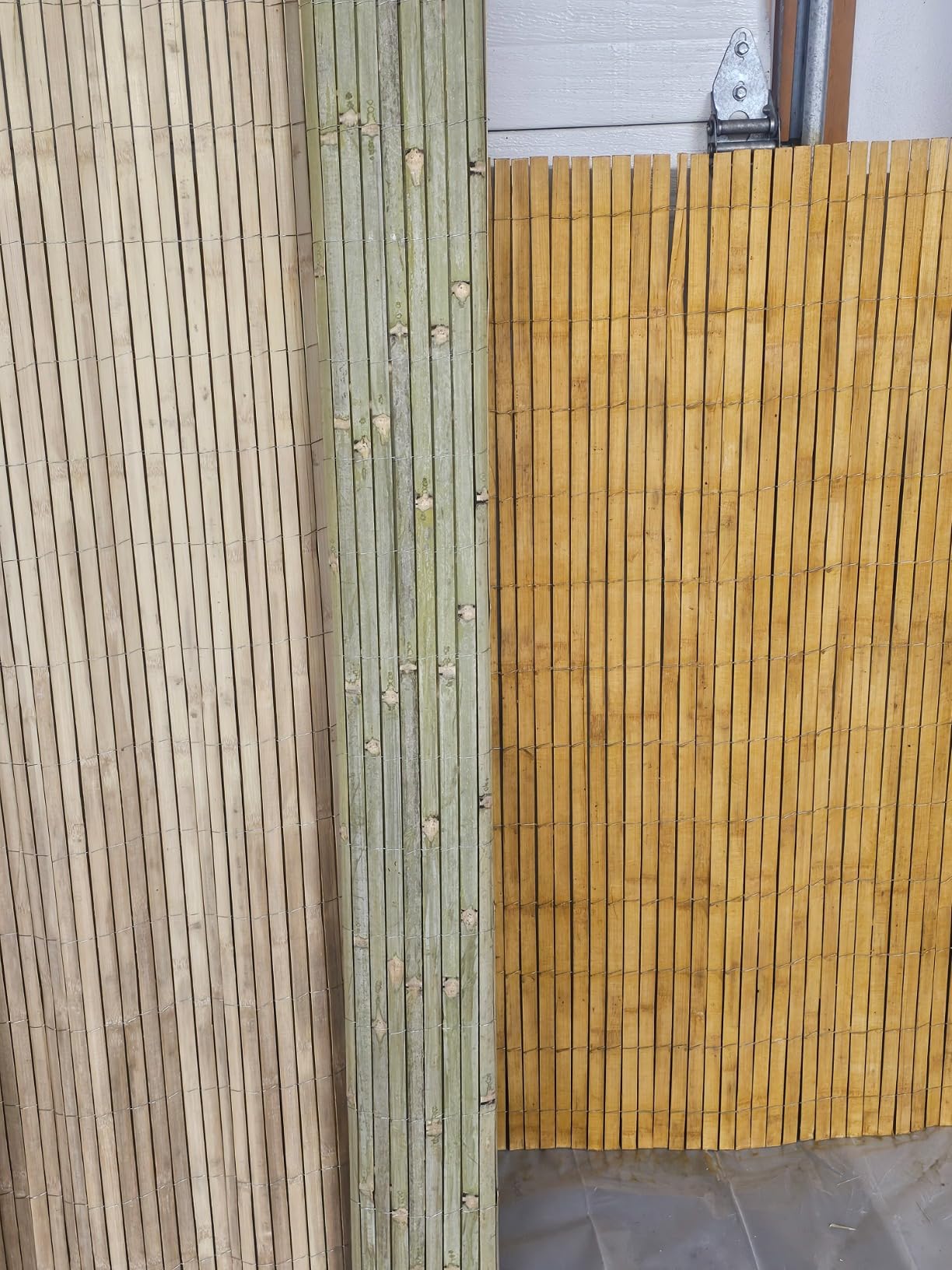 Mininfa Natural Bamboo Slat Screening, Eco-Friendly Privacy Slat Fence, Bamboo Screen Panel Roll for Balcony or as Wind and Sight Protection (1.2m x 4m) customer photo 2