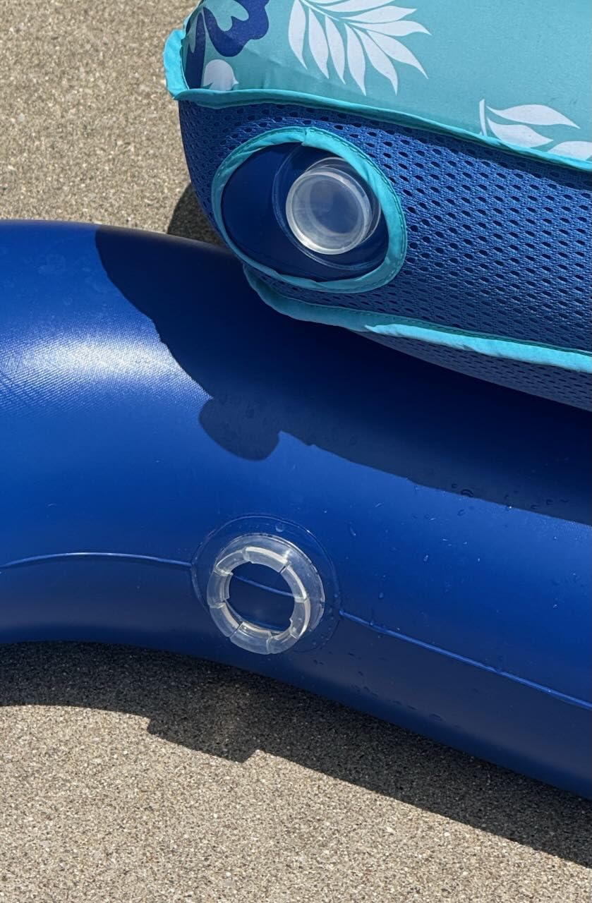 Aqua Campania Ultimate 2-in-1 Pool Float Lounge - Extra Large - Inflatable Pool Floats for Adults with Adjustable Backrest & Cupholder Caddy customer photo 2