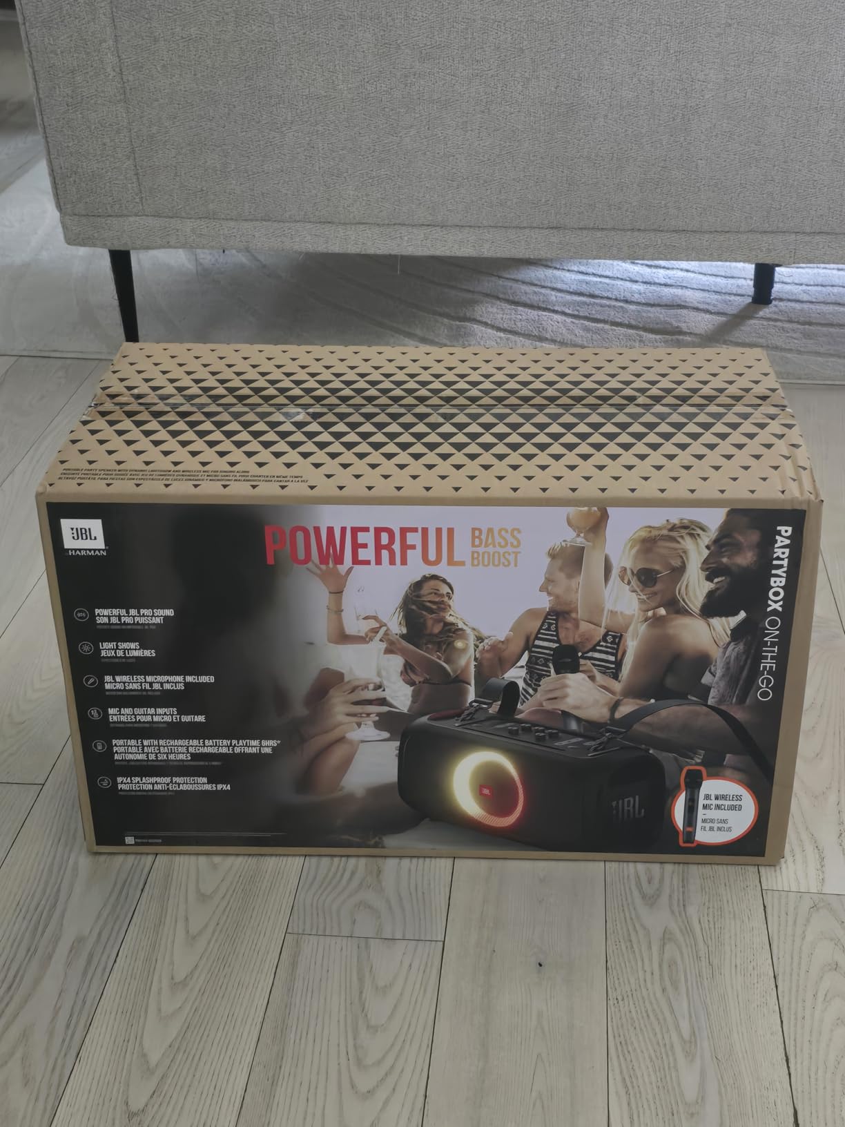 PartyBox On-The-Go Powerful Portable Bluetooth Party Speaker with Dynamic Light Show, black customer photo 2