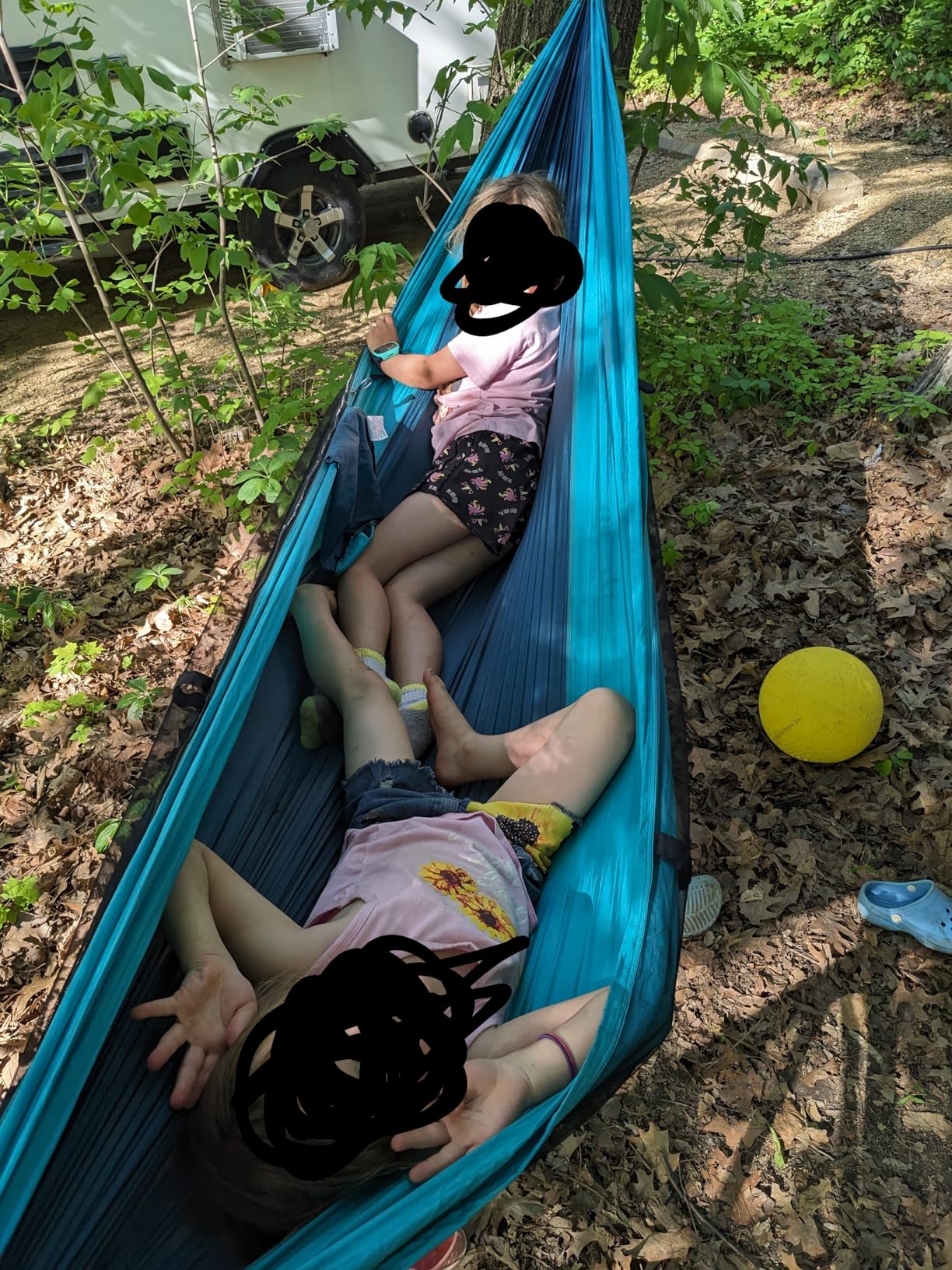 Camping Hammock with Mosquito Net, Double & Single Lightweight Portable Hammocks with Tree Straps, Parachute Hammock for Camping, Backpacking customer photo 2