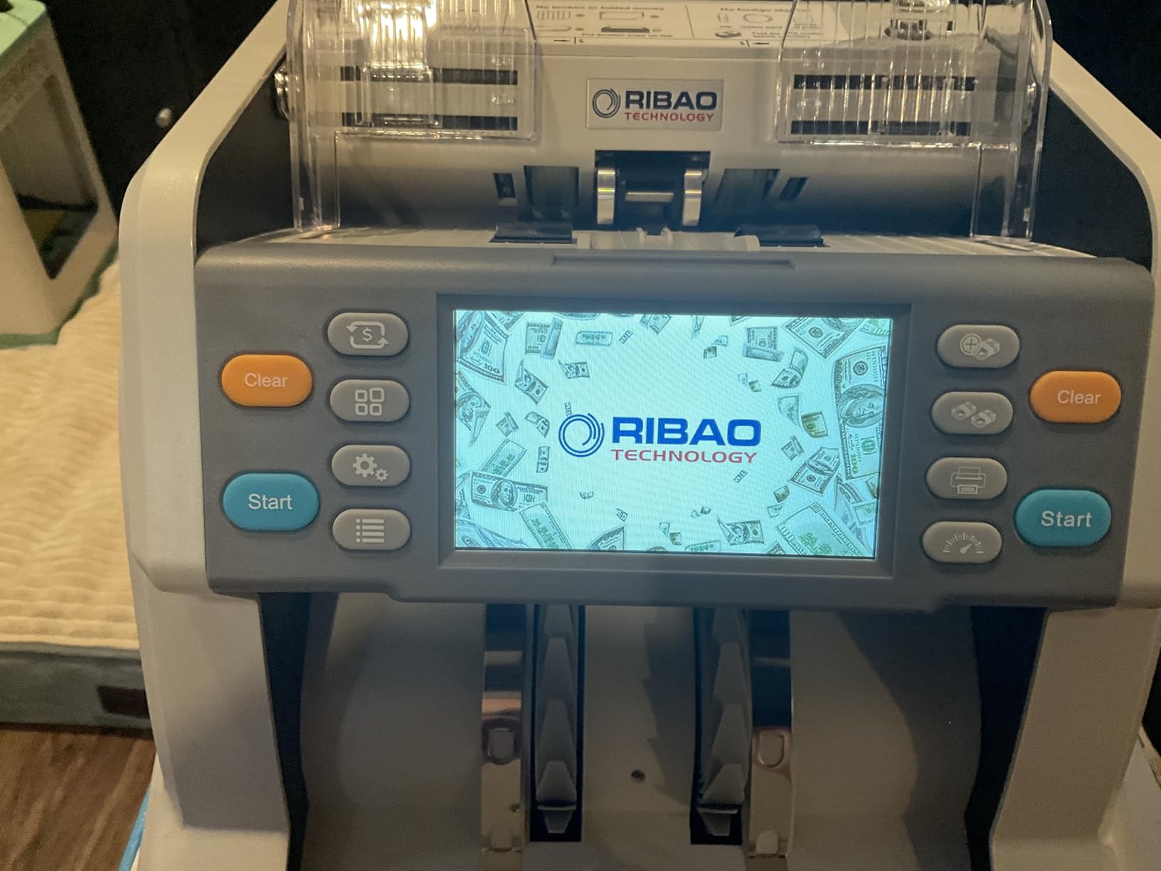 RIBAO BC-40 Mixed Denomination Money Counter Machine, Value Counting, Bill Counter Multi Currency, CIS/UV/MG/IR Counterfeit Detection for Business customer photo 2