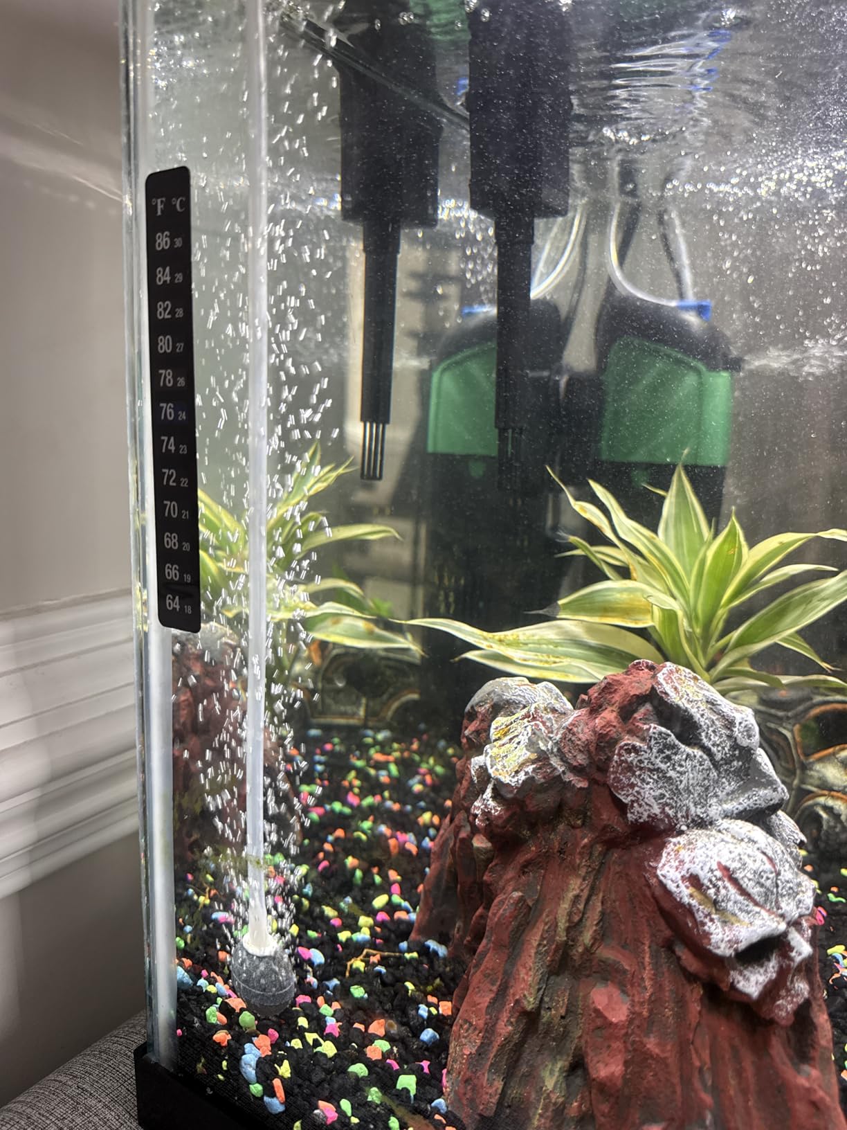 HITOP 4W 110GPH Powerful Aquarium Air Pump, Quiet 2-outlets Aquarium Aerator, Adjustable Fish Tank Air Pump with Accessories, for 20-200 Gallon Tank, with ON/Off Button customer photo 1