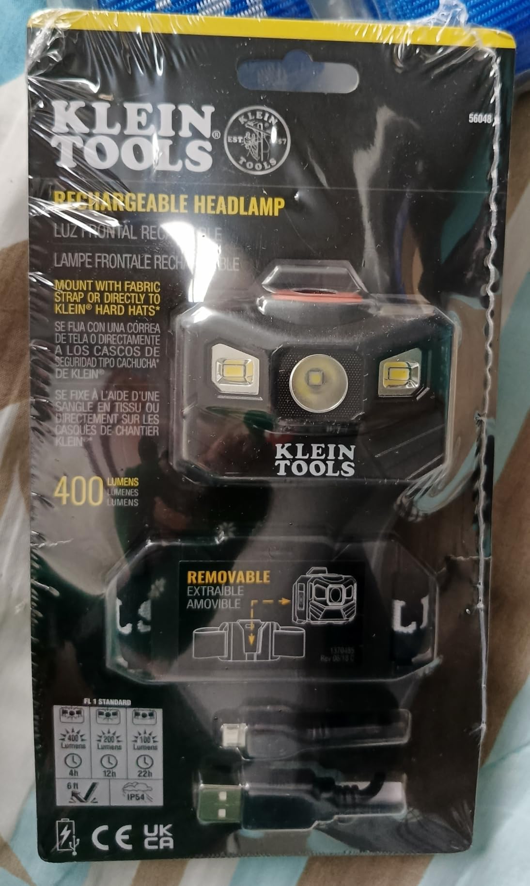 Klein Tools 56048 Rechargeable LED Headlamp, Adjustable Fabric Strap, 400 lms, All-Day Runtime, for Work, Running, Outdoor Hiking customer photo 1