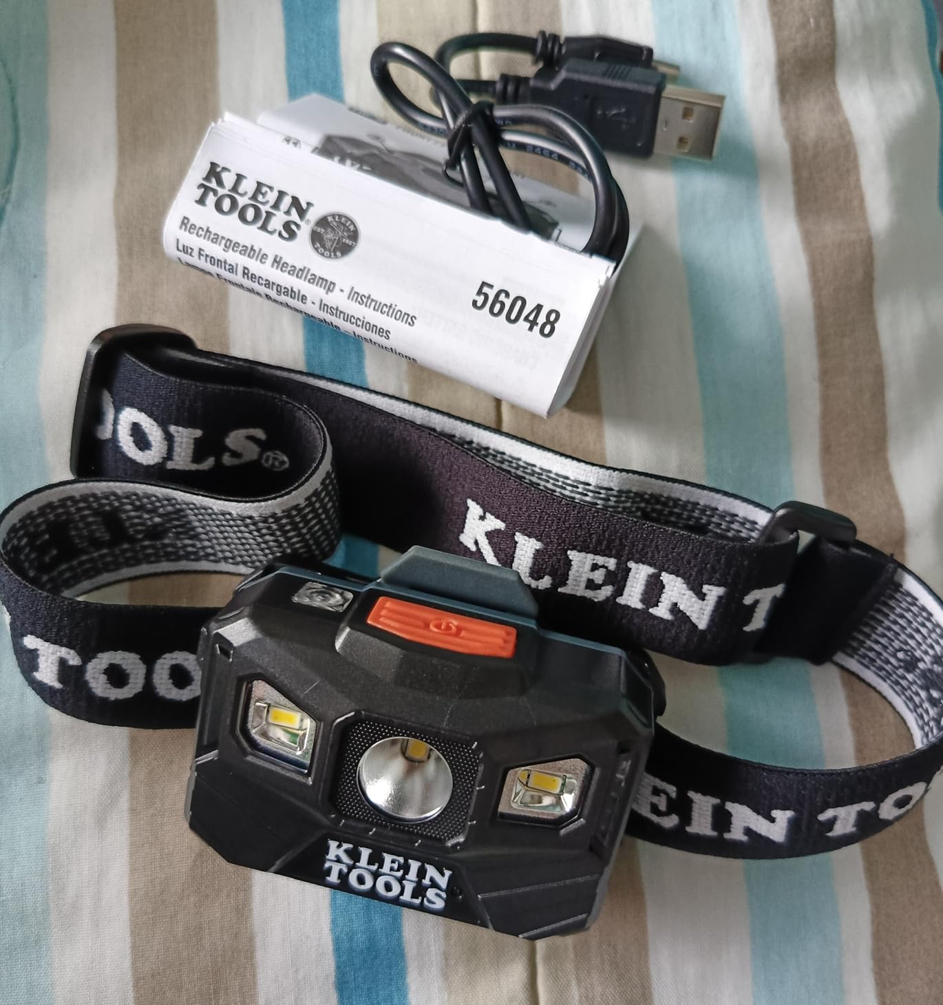 Klein Tools 56048 Rechargeable LED Headlamp, Adjustable Fabric Strap, 400 lms, All-Day Runtime, for Work, Running, Outdoor Hiking customer photo 2